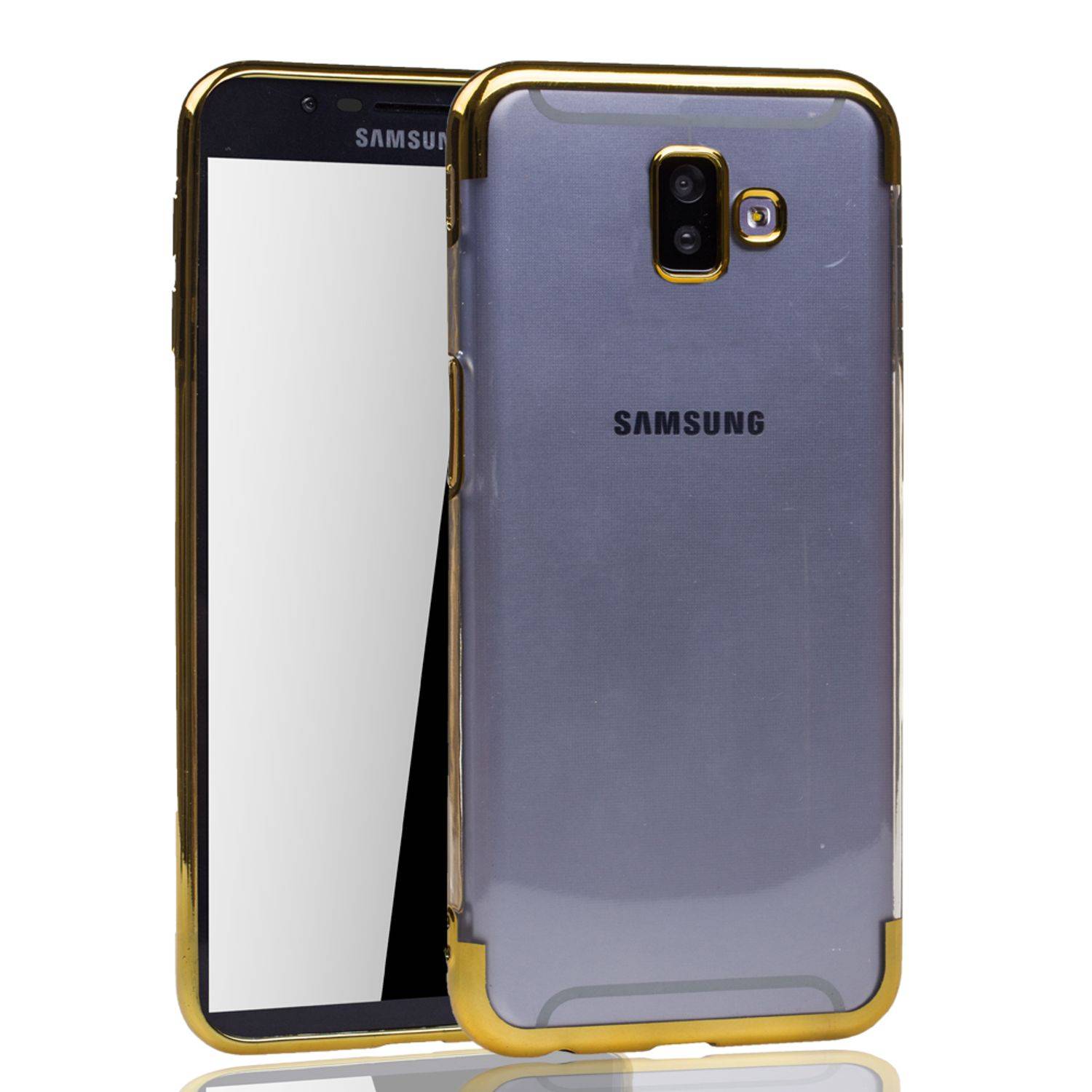 Samsung Galaxy J6 Plus Handyhülle Bumper Backcover Gold