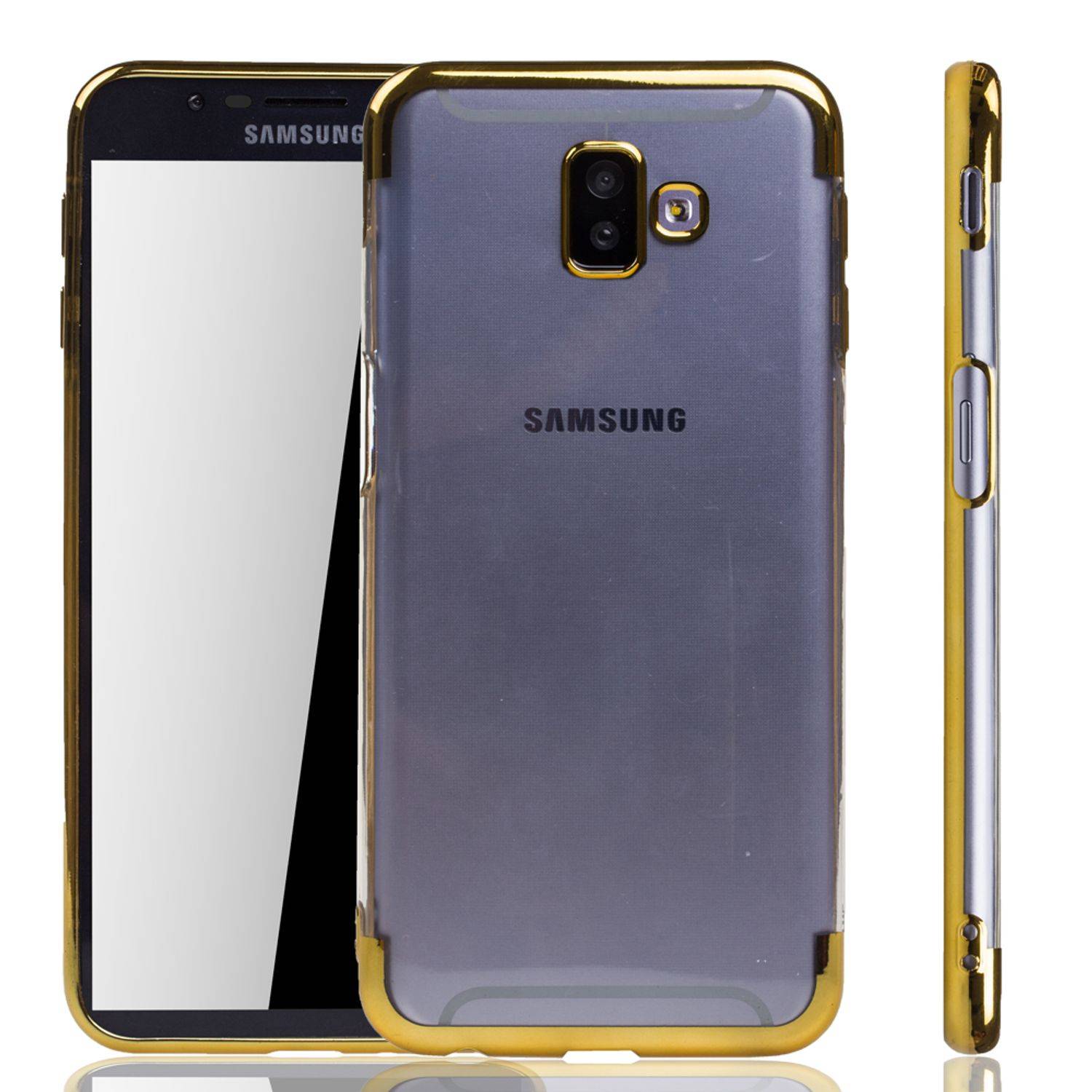 Samsung Galaxy J6 Plus Handyhülle Bumper Backcover Gold