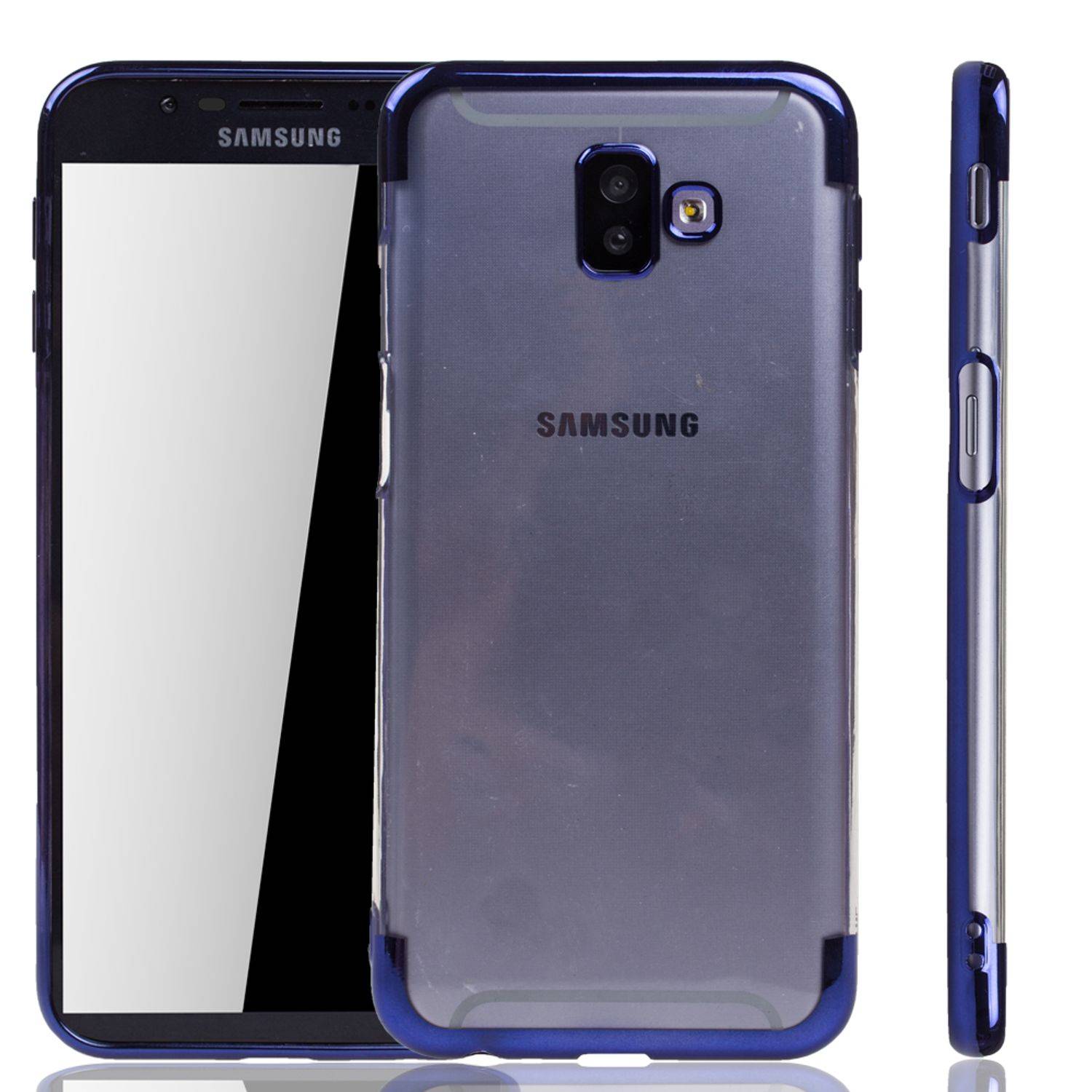 Samsung Galaxy J6 Plus Handyhülle Bumper Backcover Blau