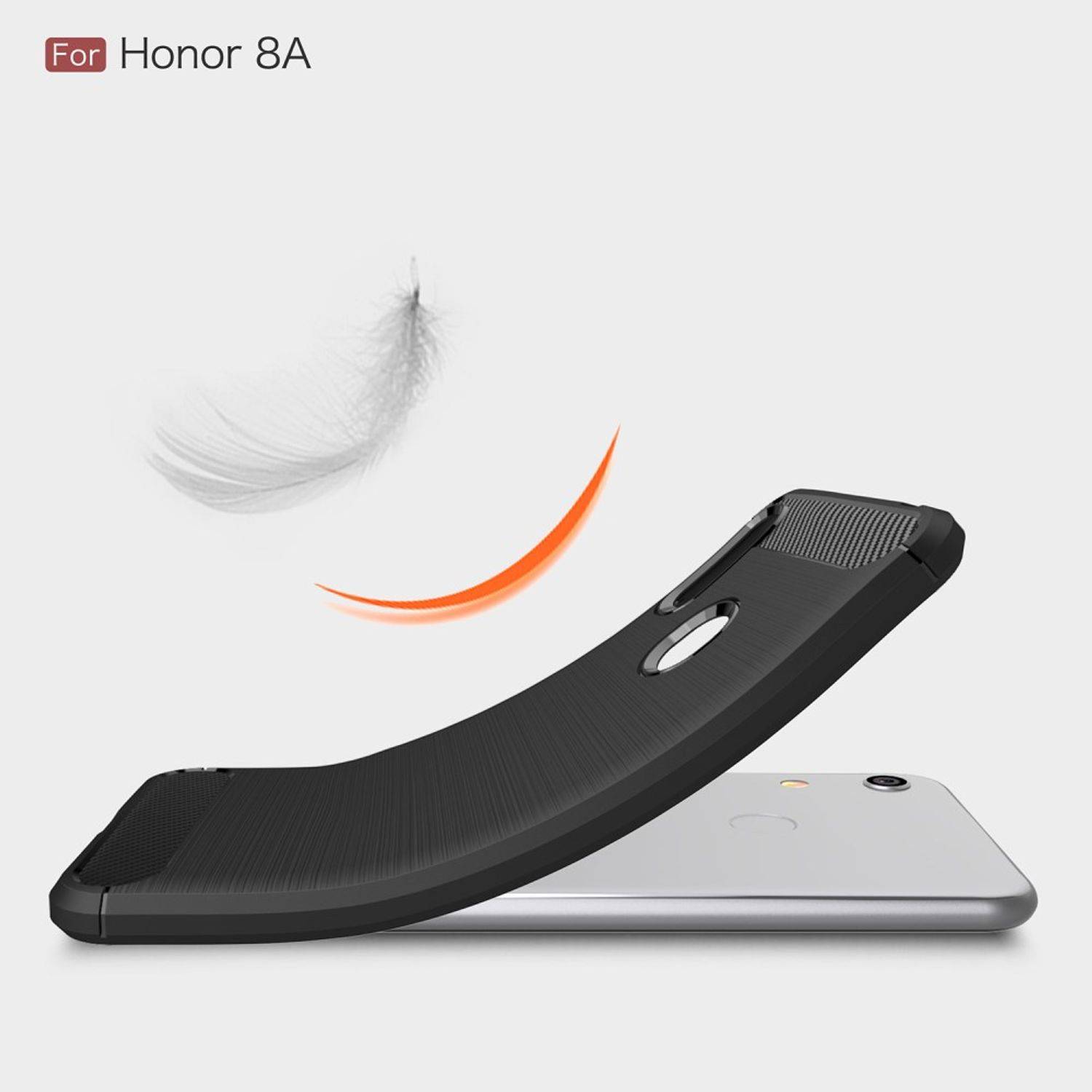 Huawei Y6 (2019) Handyhülle Carbon Optik Backcover Schwarz