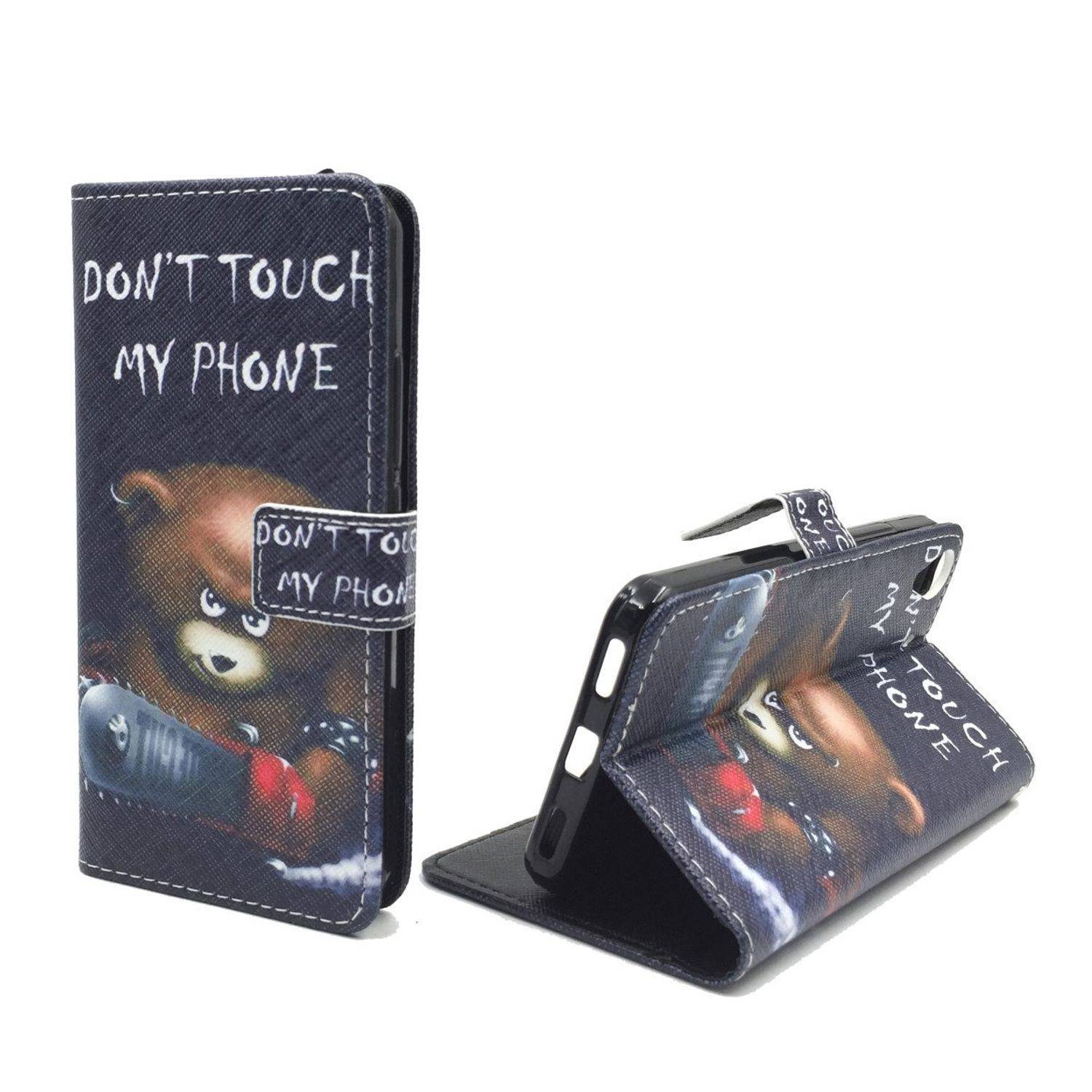 Wiko Pulp Handyhülle Bookcover Schwarz