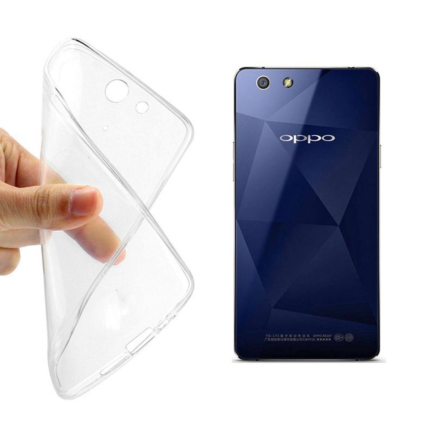 Oppo R1x Handyhülle Ultra Dünn Bumper Backcover Transparent