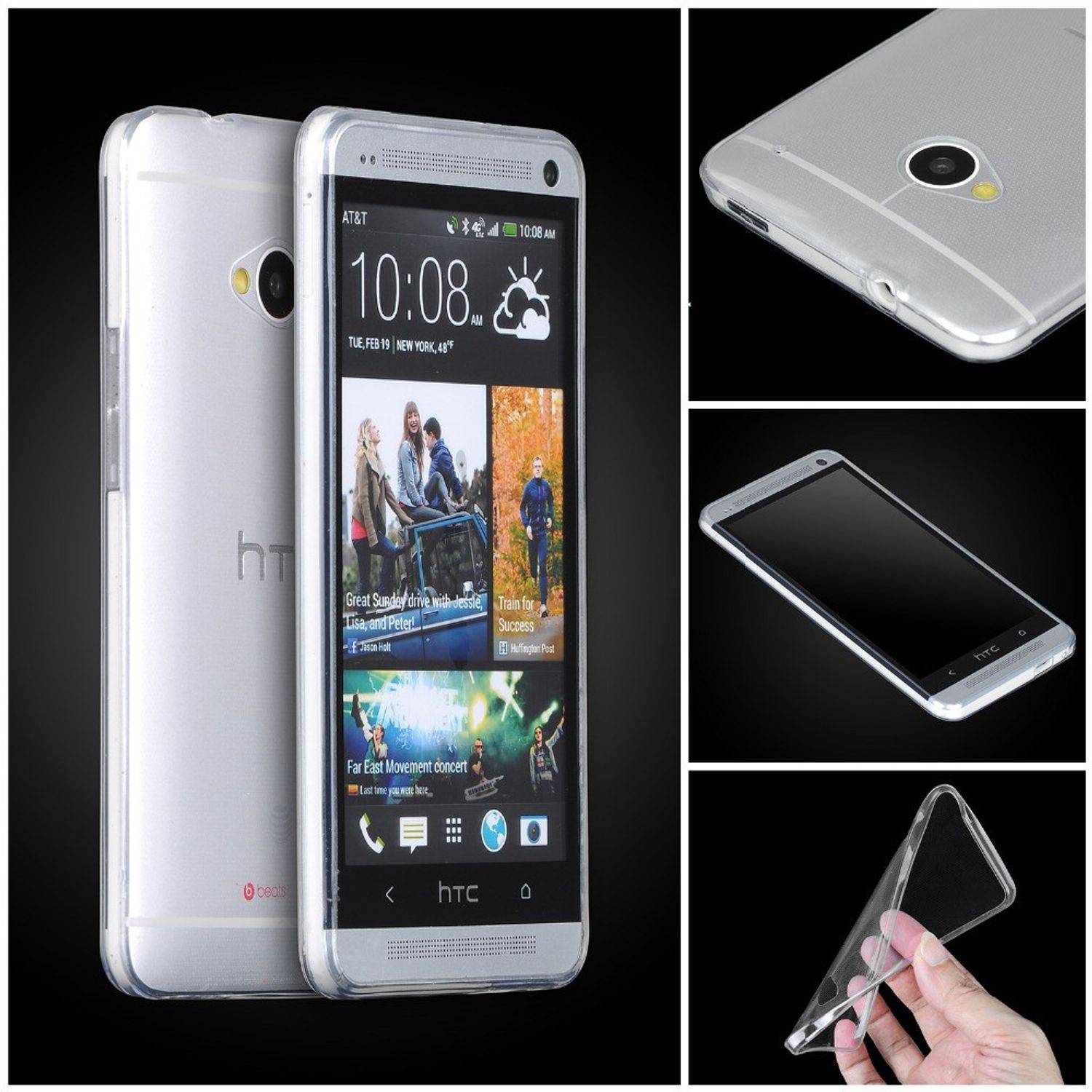 HTC One Handyhülle Ultra Dünn Bumper Backcover Transparent