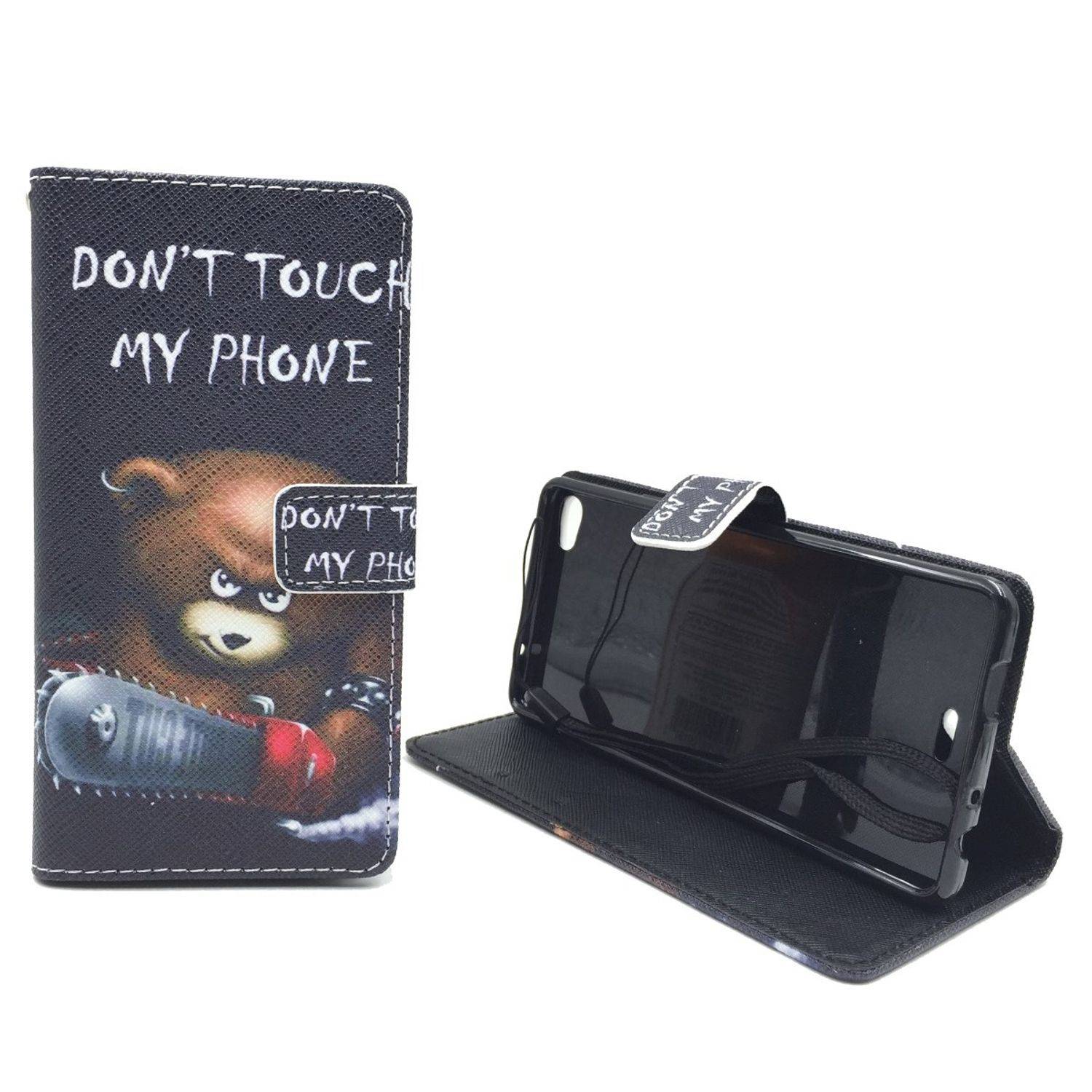 Wiko Highway Pure Handyhülle Bookcover Schwarz
