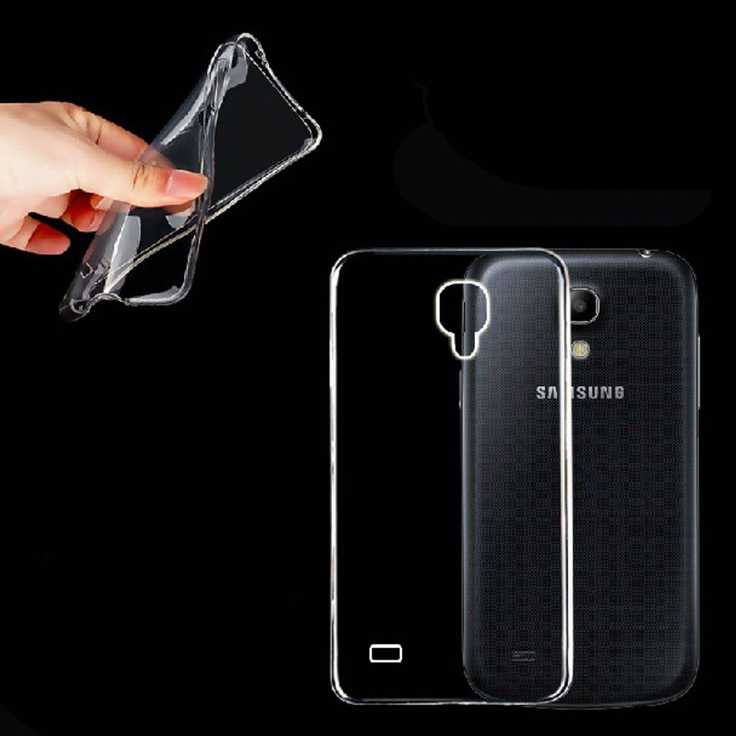 Samsung Galaxy S4 Mini Handyhülle Ultra Dünn Bumper Backcover Transparent