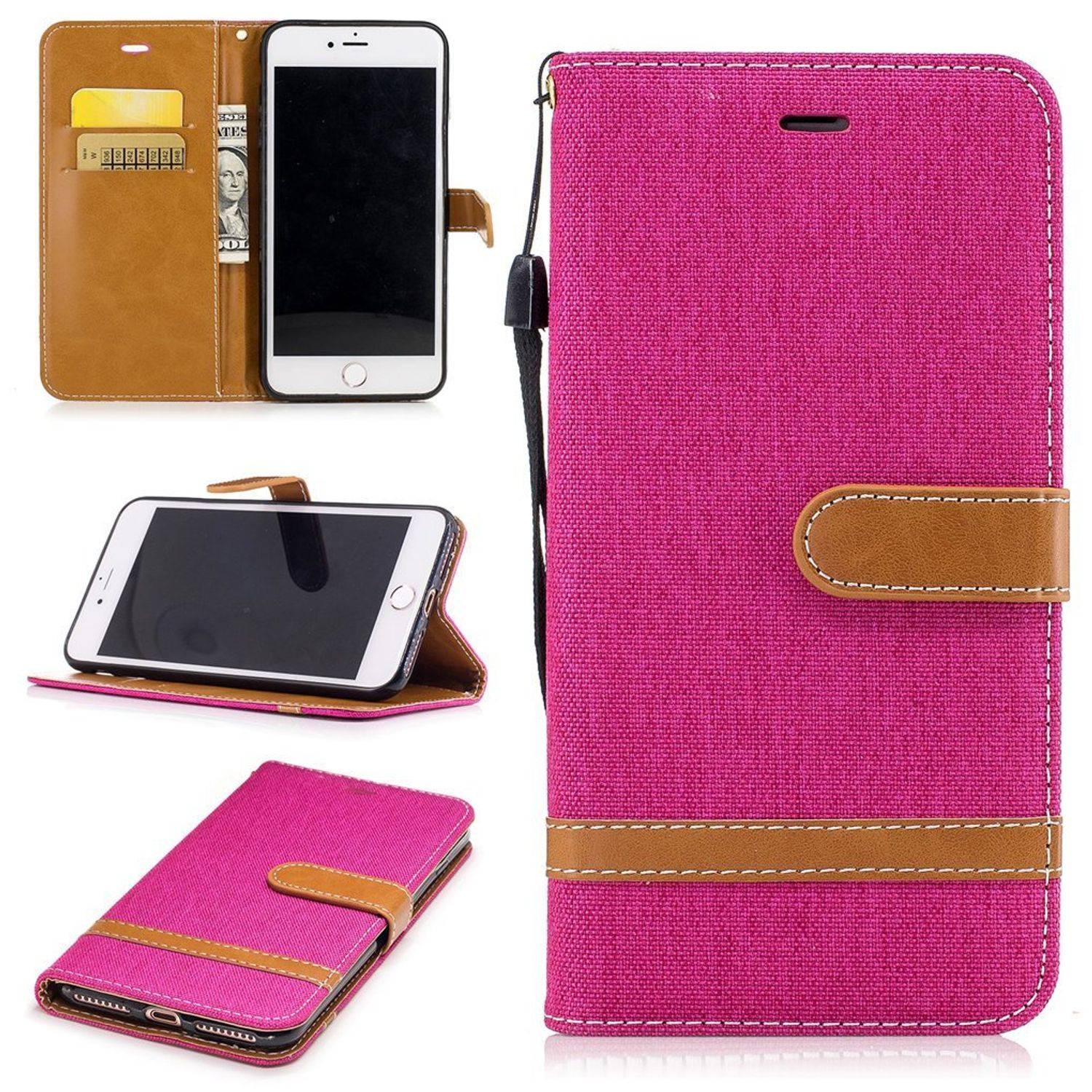 Apple iPhone 8 Plus Handyhülle Bookcover Rosa