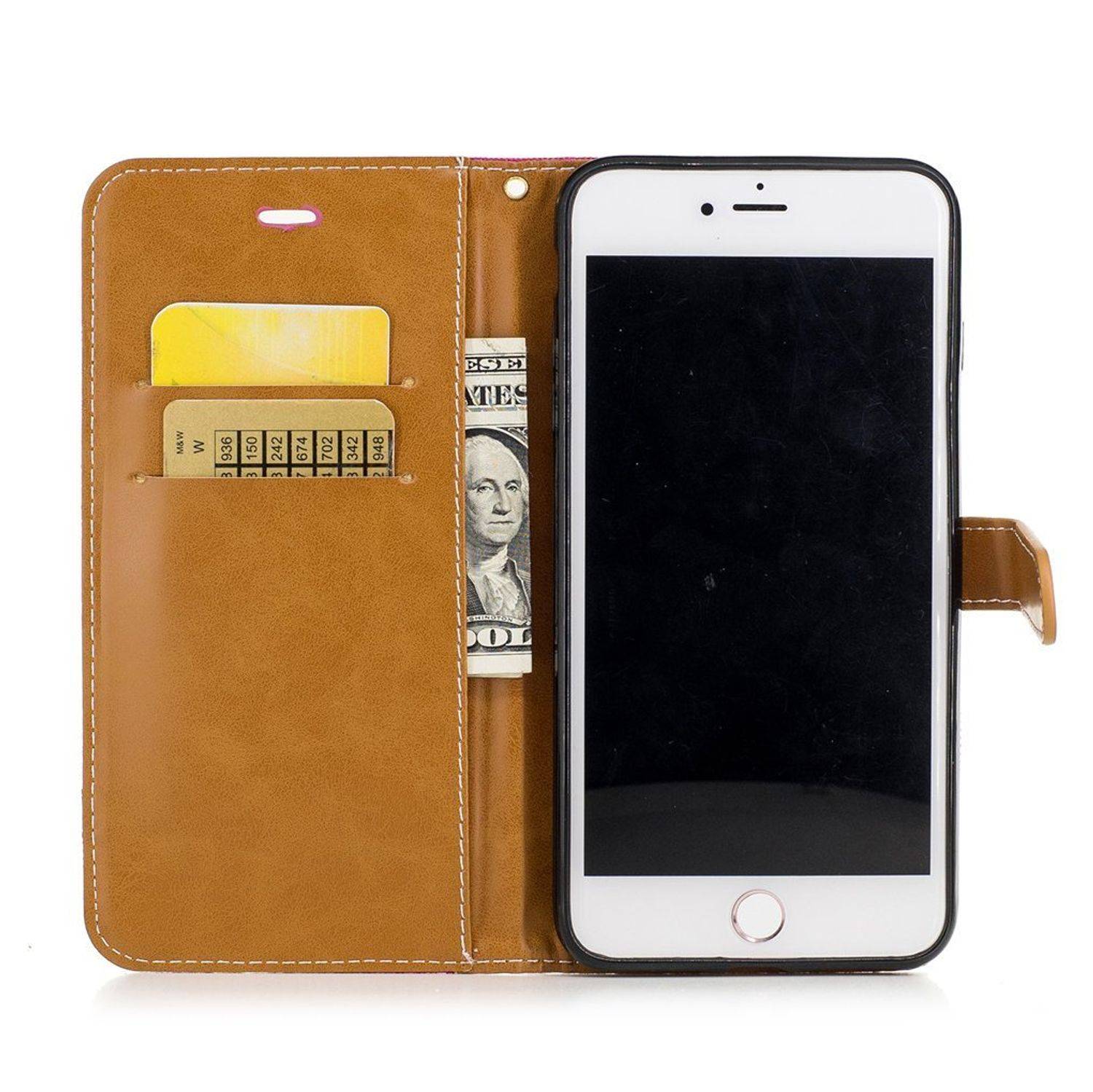 Apple iPhone 8 Plus Handyhülle Bookcover Rosa