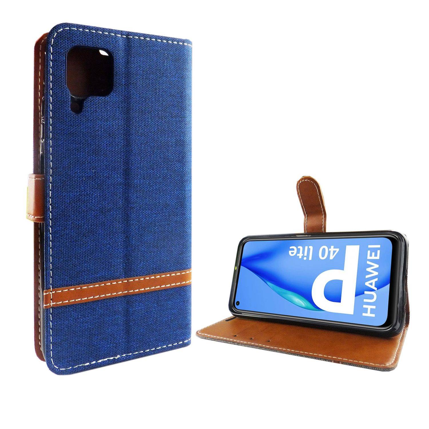 Huawei P40 Lite Handyhülle Bookcover Blau