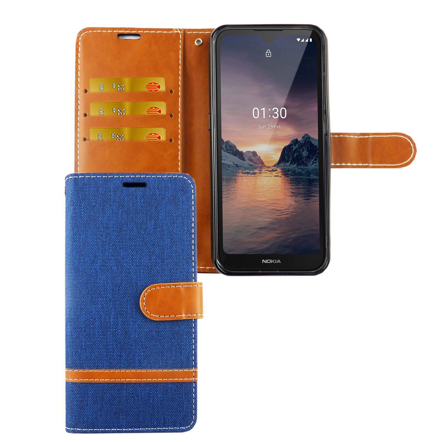 Nokia 1.3 Handyhülle Bookcover Blau