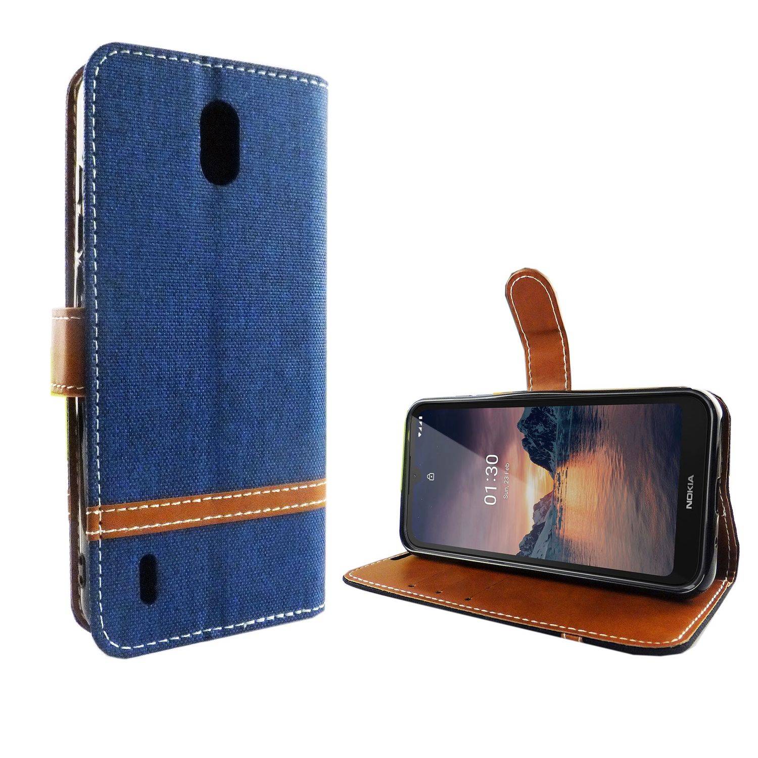 Nokia 1.3 Handyhülle Bookcover Blau