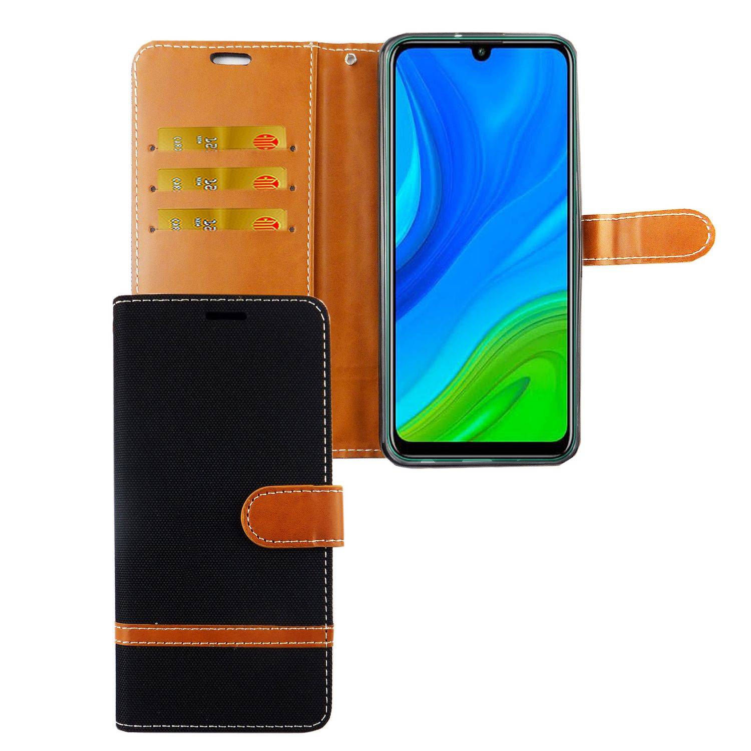 Huawei P smart 2020 Handyhülle Bookcover Schwarz