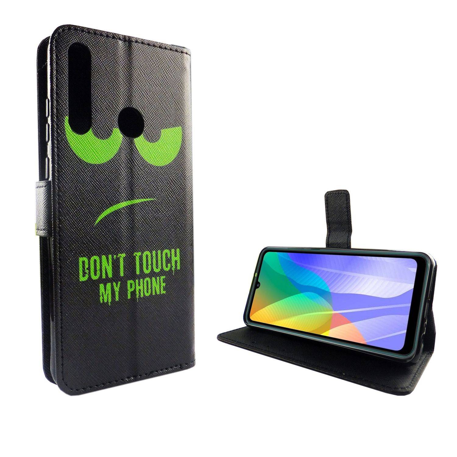 Huawei Y6p Handyhülle Bookcover Schwarz