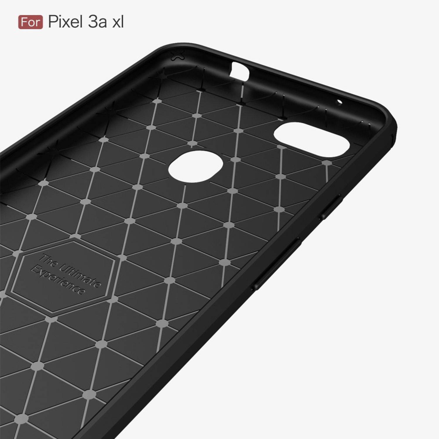 Google Pixel 3a XL Handyhülle Carbon Optik Backcover Grau