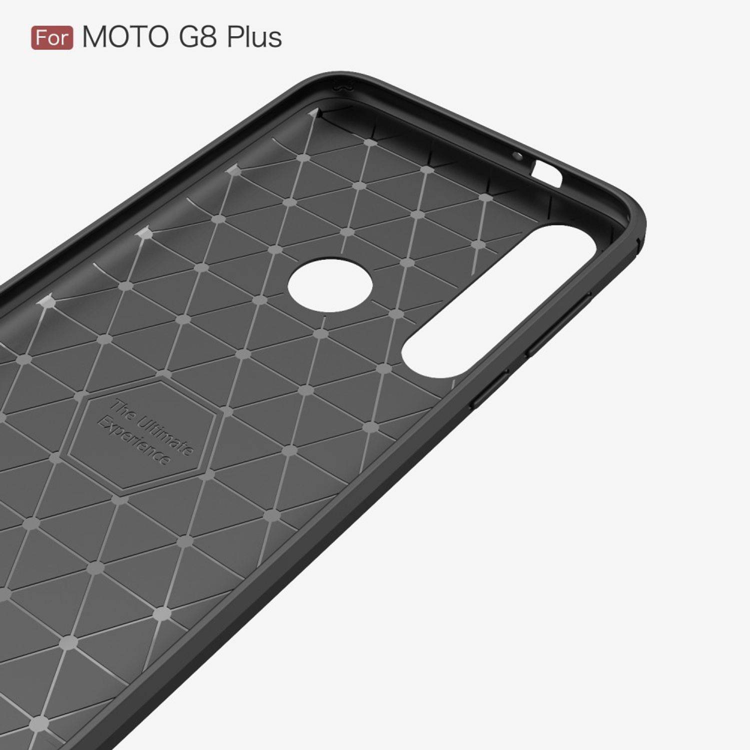 Motorola G8 Plus Handyhülle Carbon Optik Backcover Grau