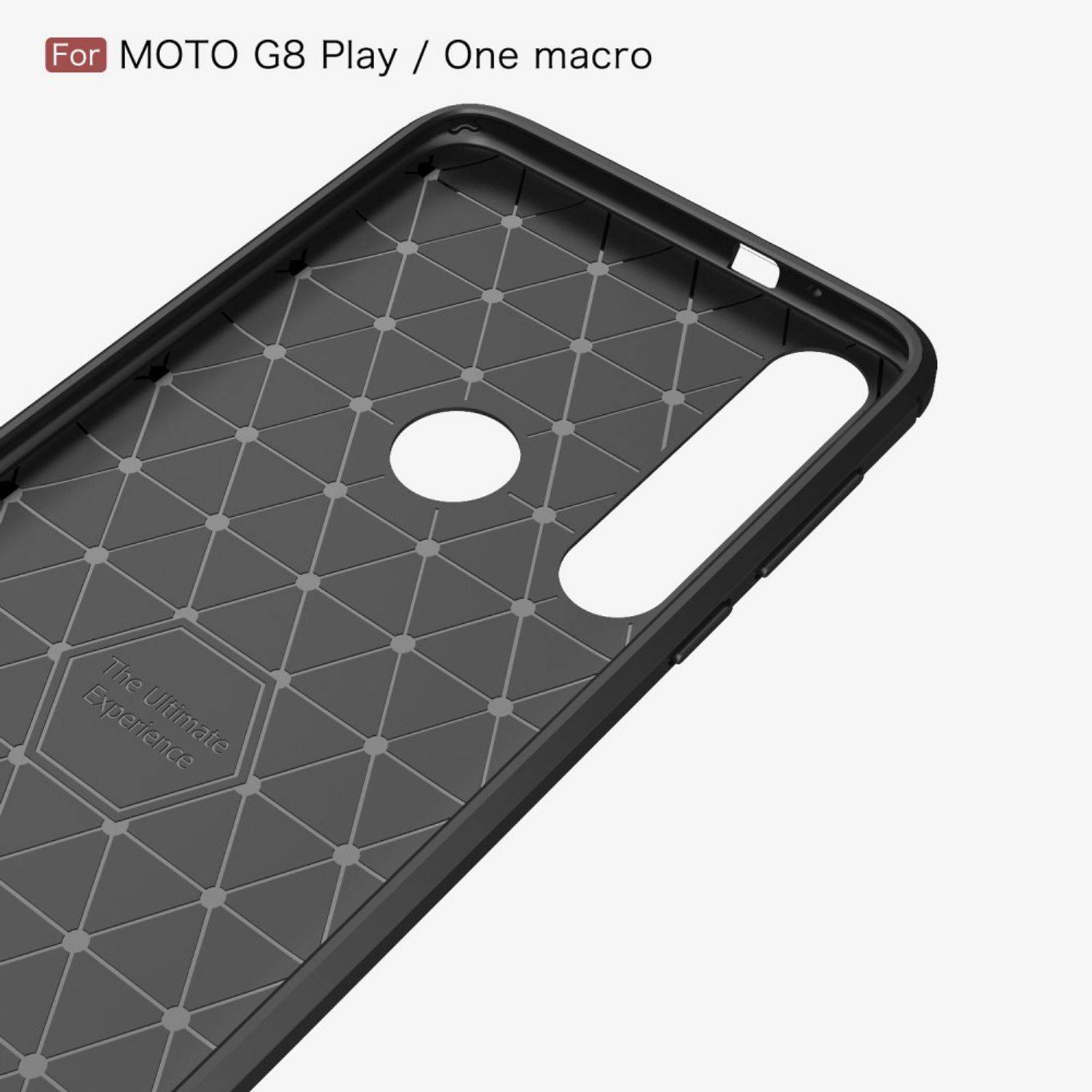 Motorola G8 Play Handyhülle Carbon Optik Backcover Grau