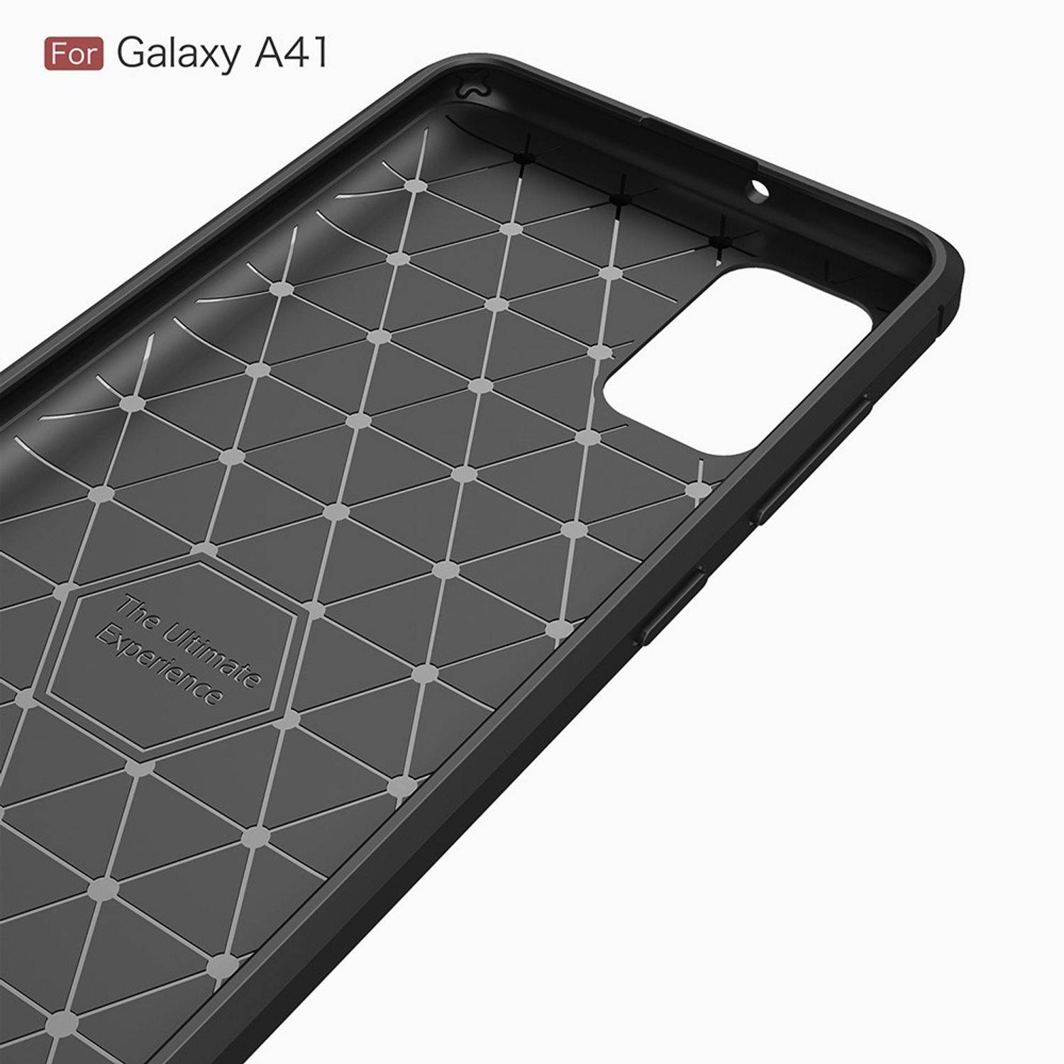Samsung Galaxy A41 Handyhülle Carbon Optik Backcover Grau