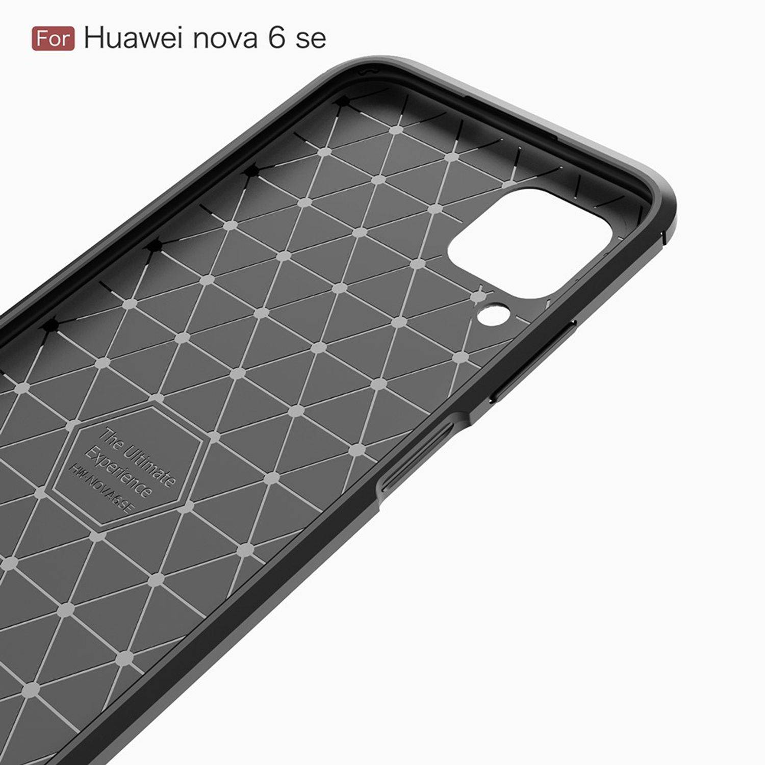 Huawei P40 Lite Handyhülle Carbon Optik Backcover Schwarz