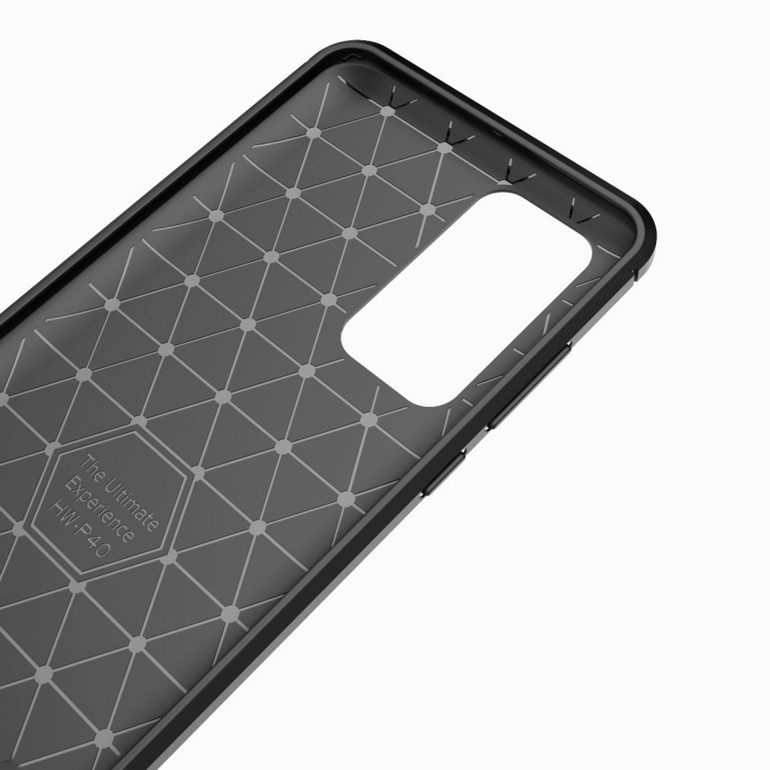 Huawei P40 Handyhülle Carbon Optik Backcover Grau