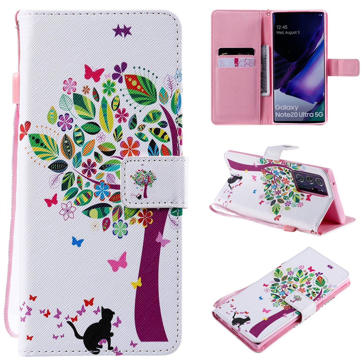 Hülle kompatibel mit Samsung Galaxy Note 20 Ultra Kunstleder Handyhülle - Handy Case Mehrfarbig