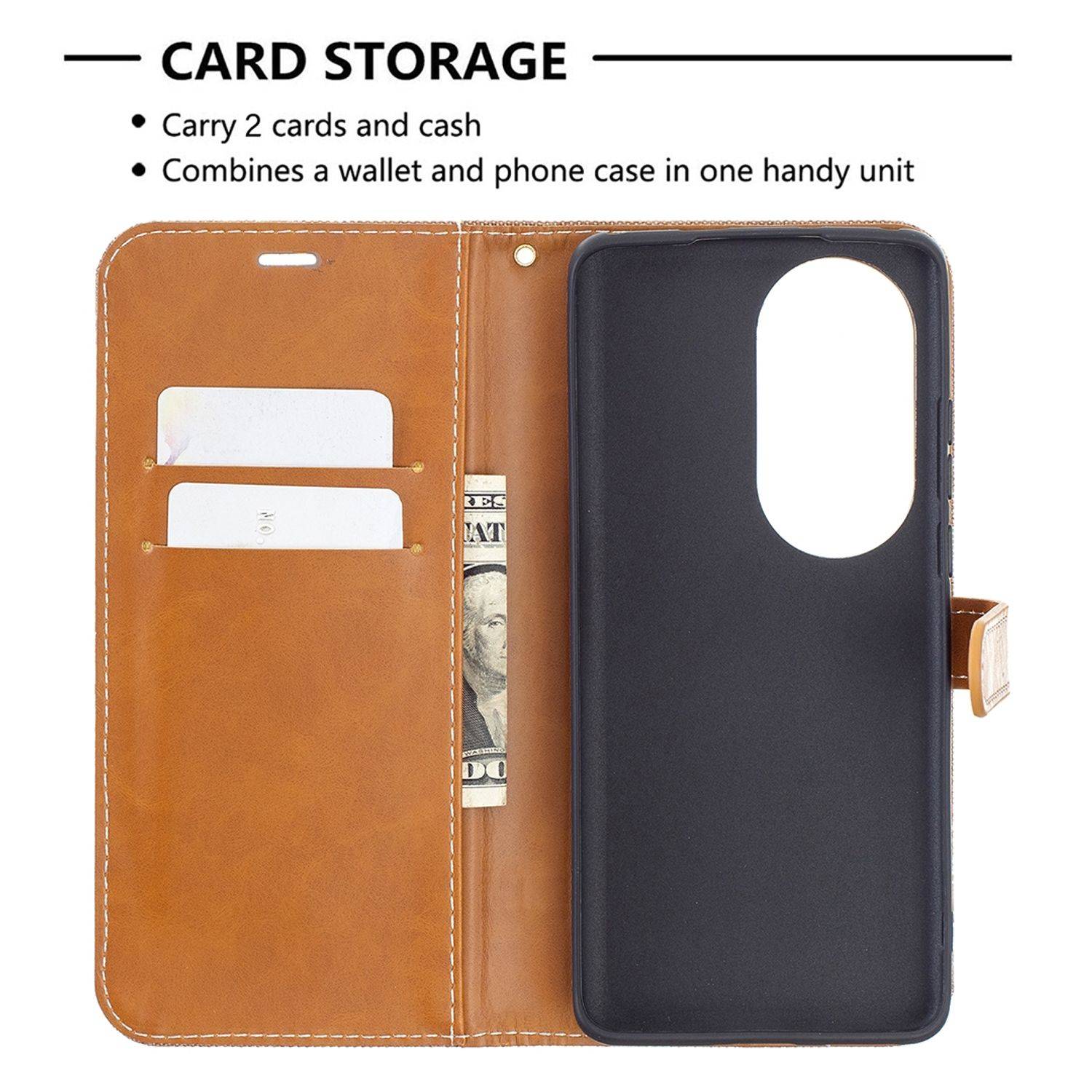 Huawei P50 Pro Schutzhülle Handyhülle Braun