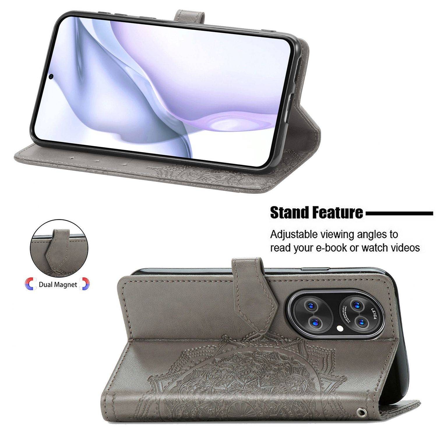 Huawei P50 Schutzhülle Handyhülle Grau