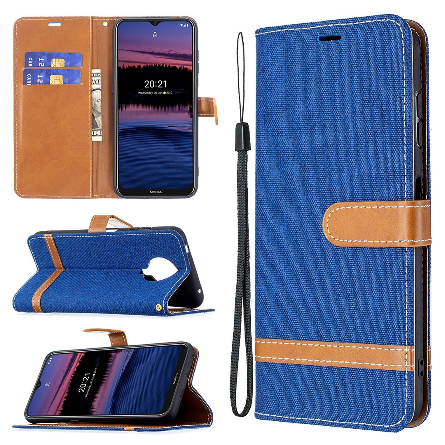 Hülle kompatibel mit Nokia G10 / G20 Kunstleder Handyhülle - Handy Case Blau