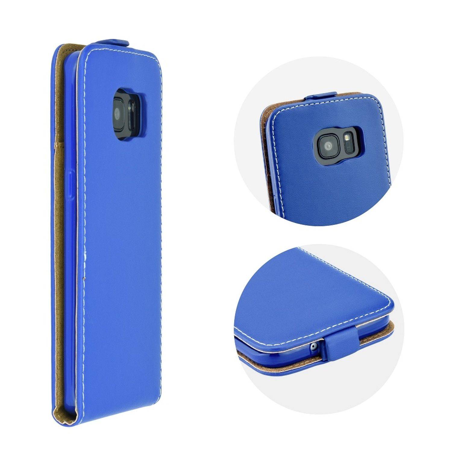 Hülle kompatibel mit Apple iPhone 7 Plus / 8 Plus Kunstleder Handyhülle - Handy Case Blau