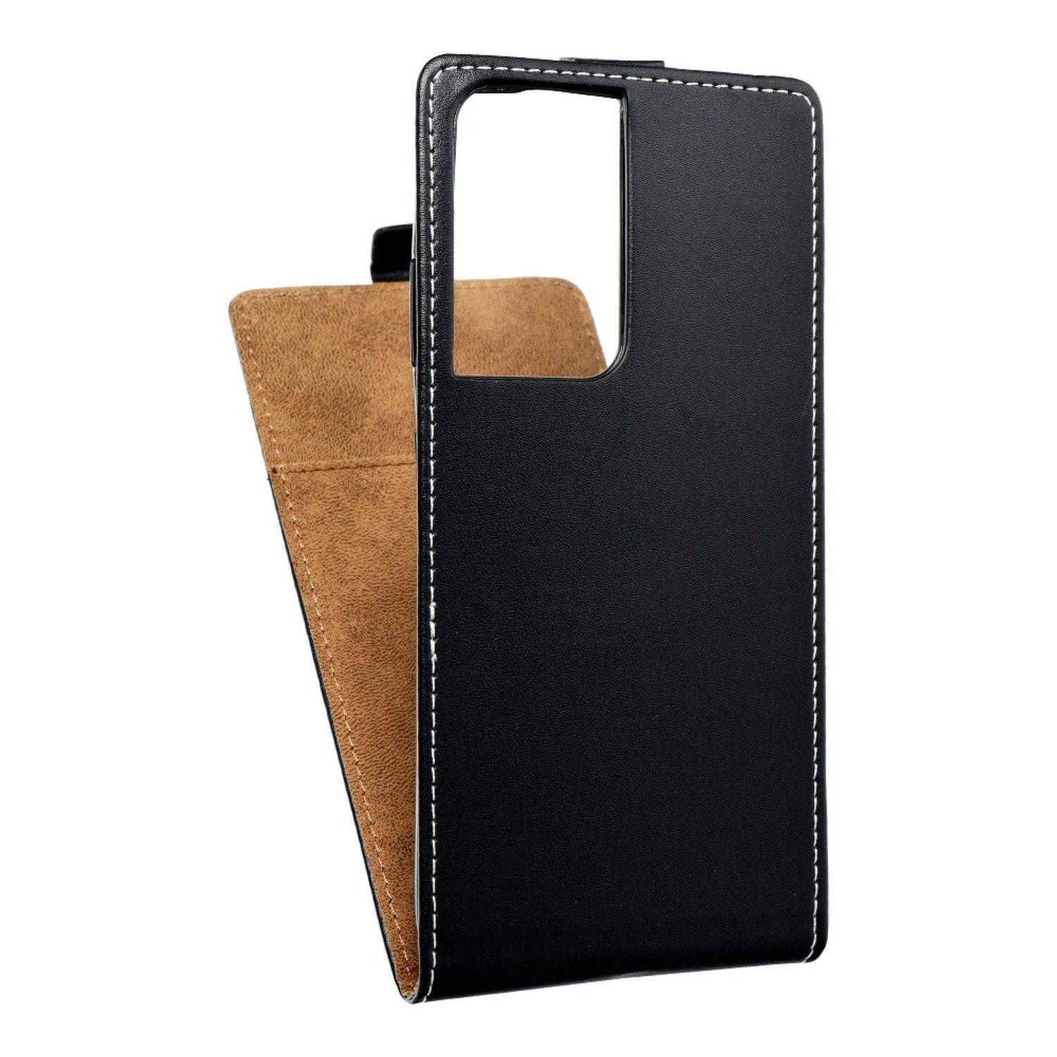 Hülle kompatibel mit Samsung Galaxy S21 Ultra Kunstleder Handyhülle - Handy Case Schwarz
