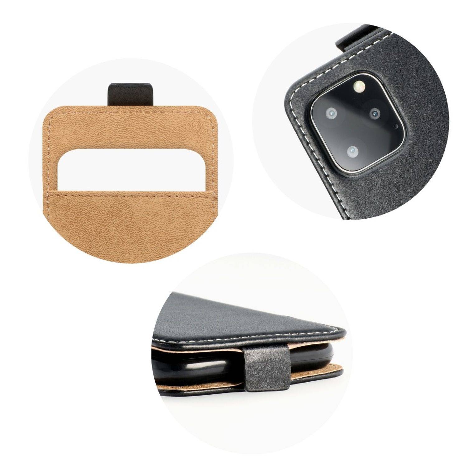 Hülle kompatibel mit Xiaomi Redmi 7 Kunstleder Handyhülle - Handy Case Schwarz