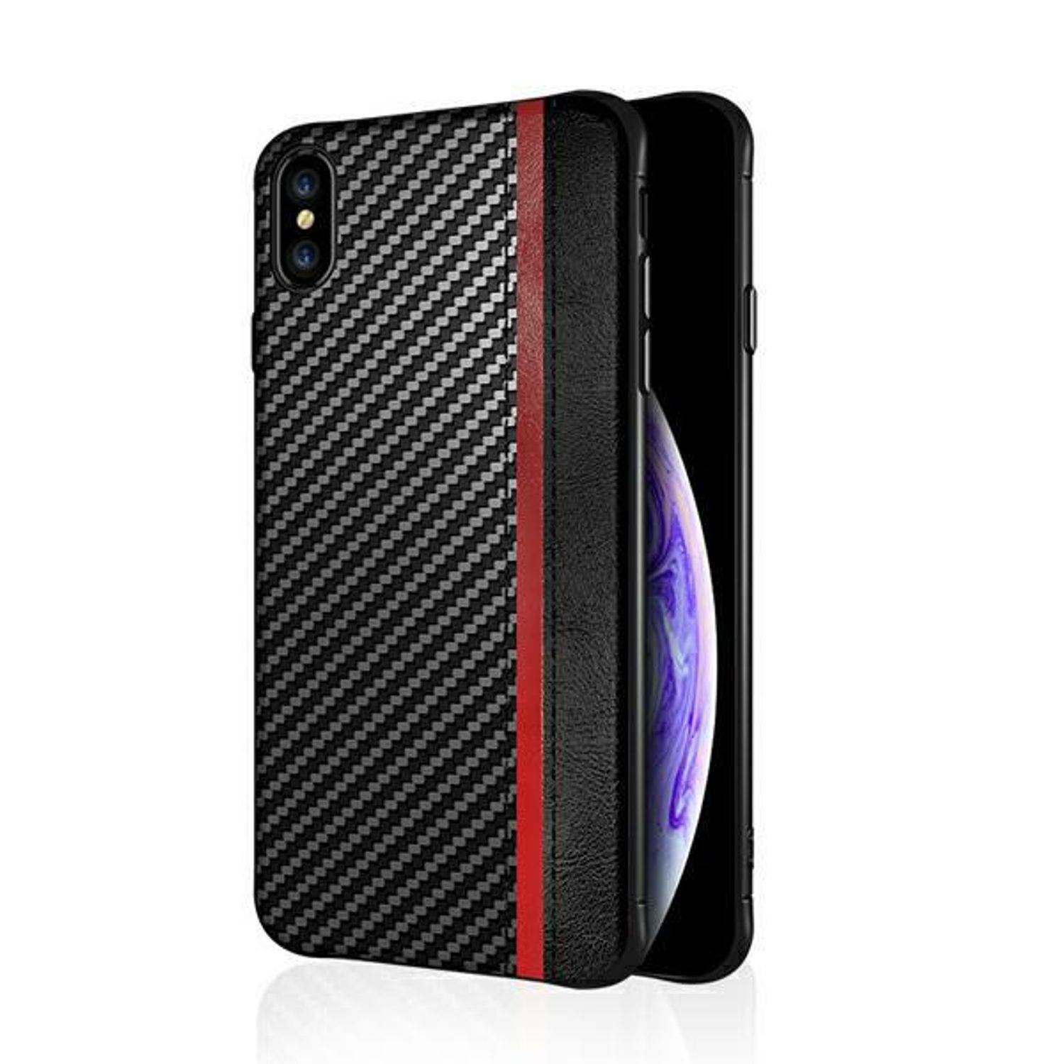 Huawei P40 Handyhülle Carbon Backcover Schwarz