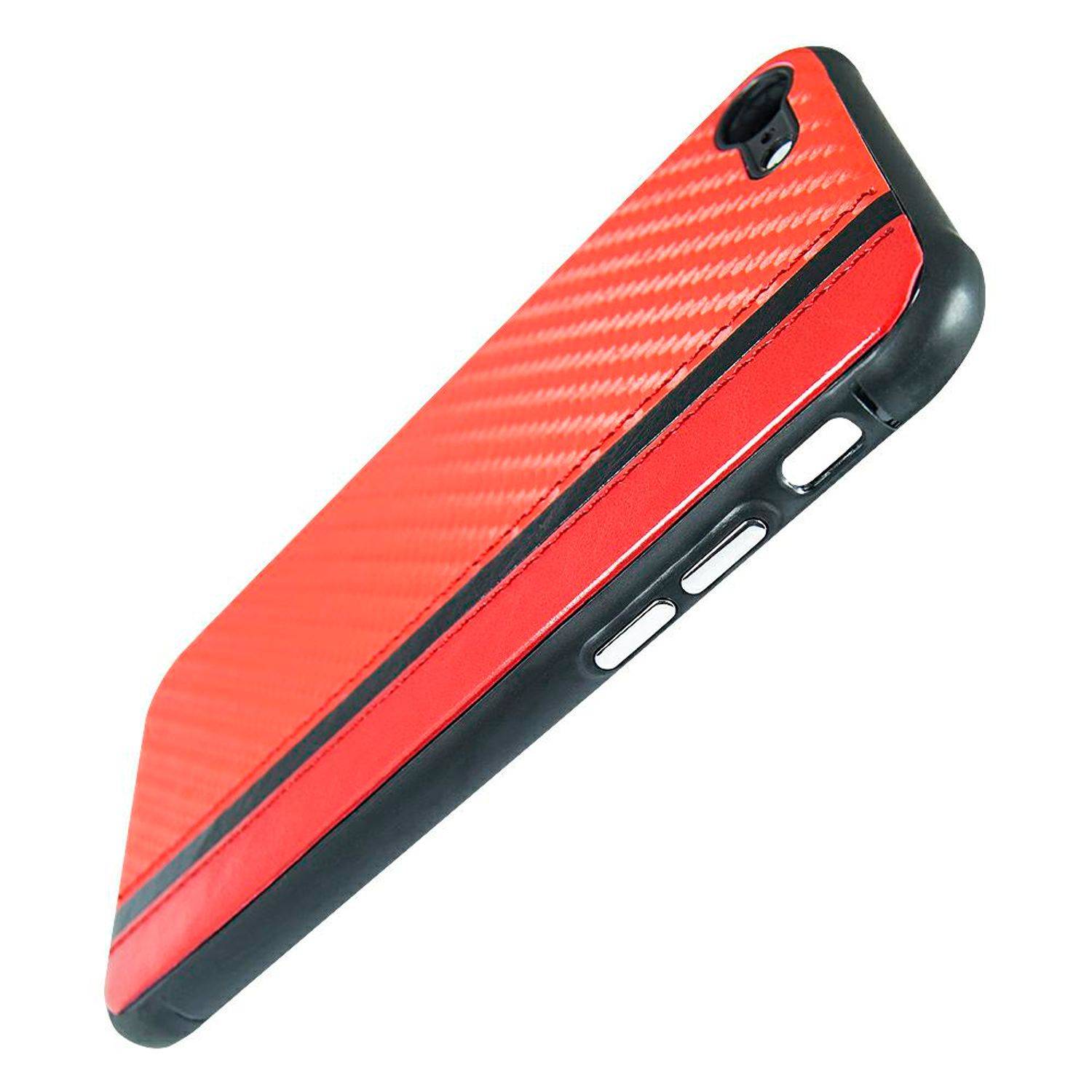 Samsung Galaxy A30s Handyhülle Carbon Backcover Rot