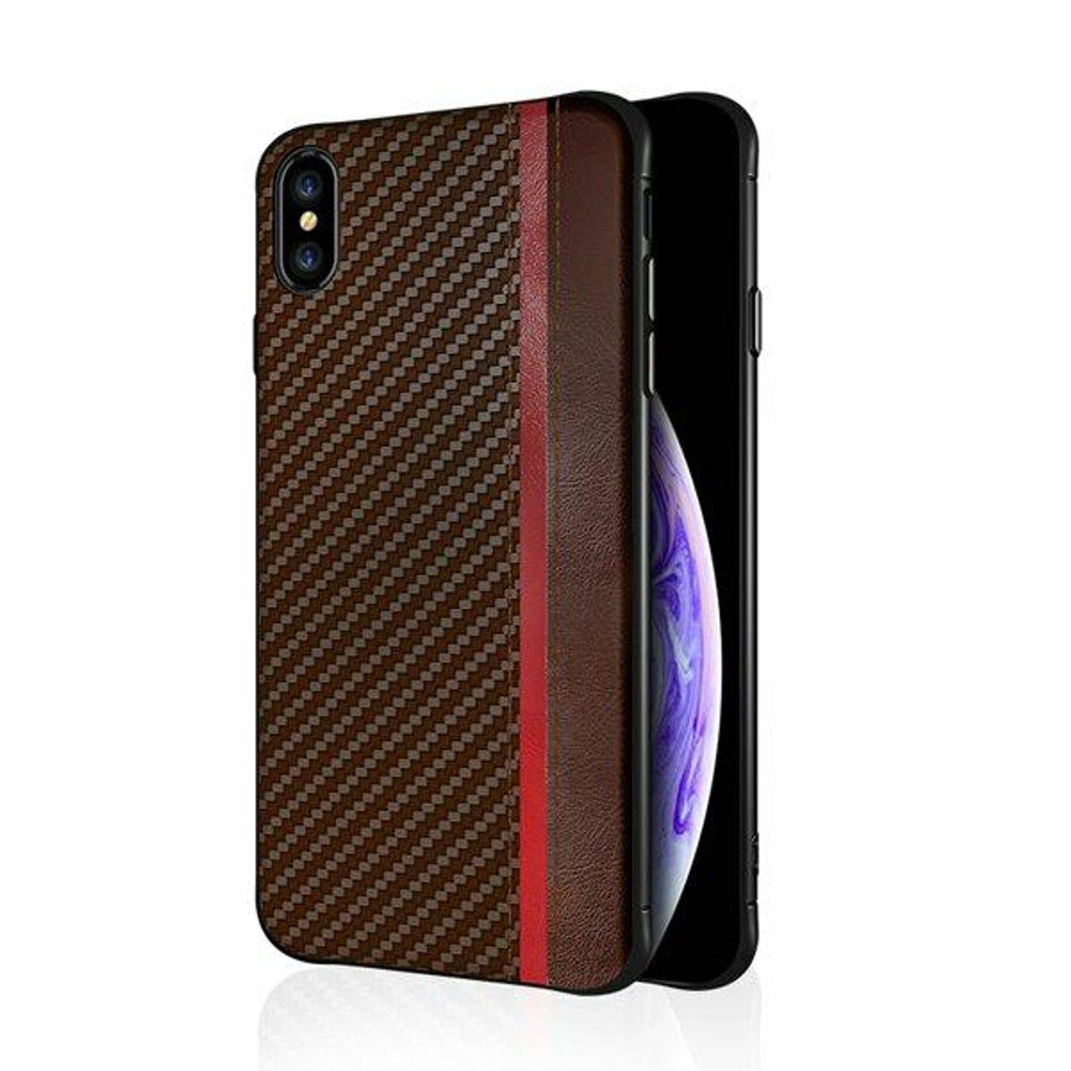 Samsung Galaxy S10e Handyhülle Carbon Backcover Braun
