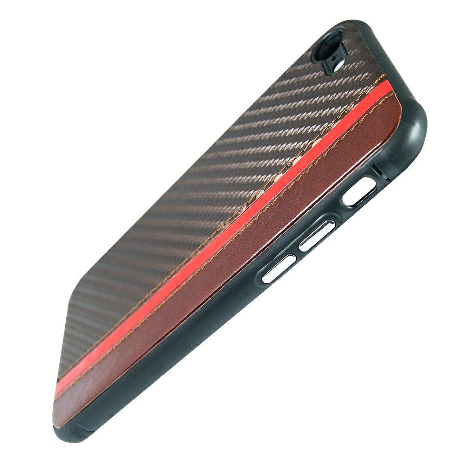 Samsung Galaxy S10e Handyhülle Carbon Backcover Braun