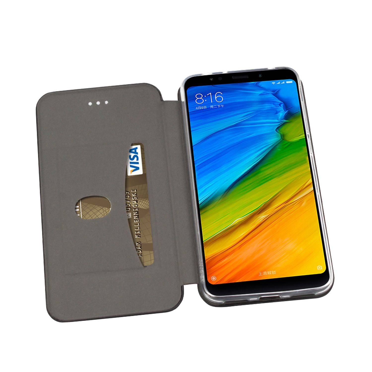 Samsung Galaxy A40s Handyhülle Bookcover Schwarz