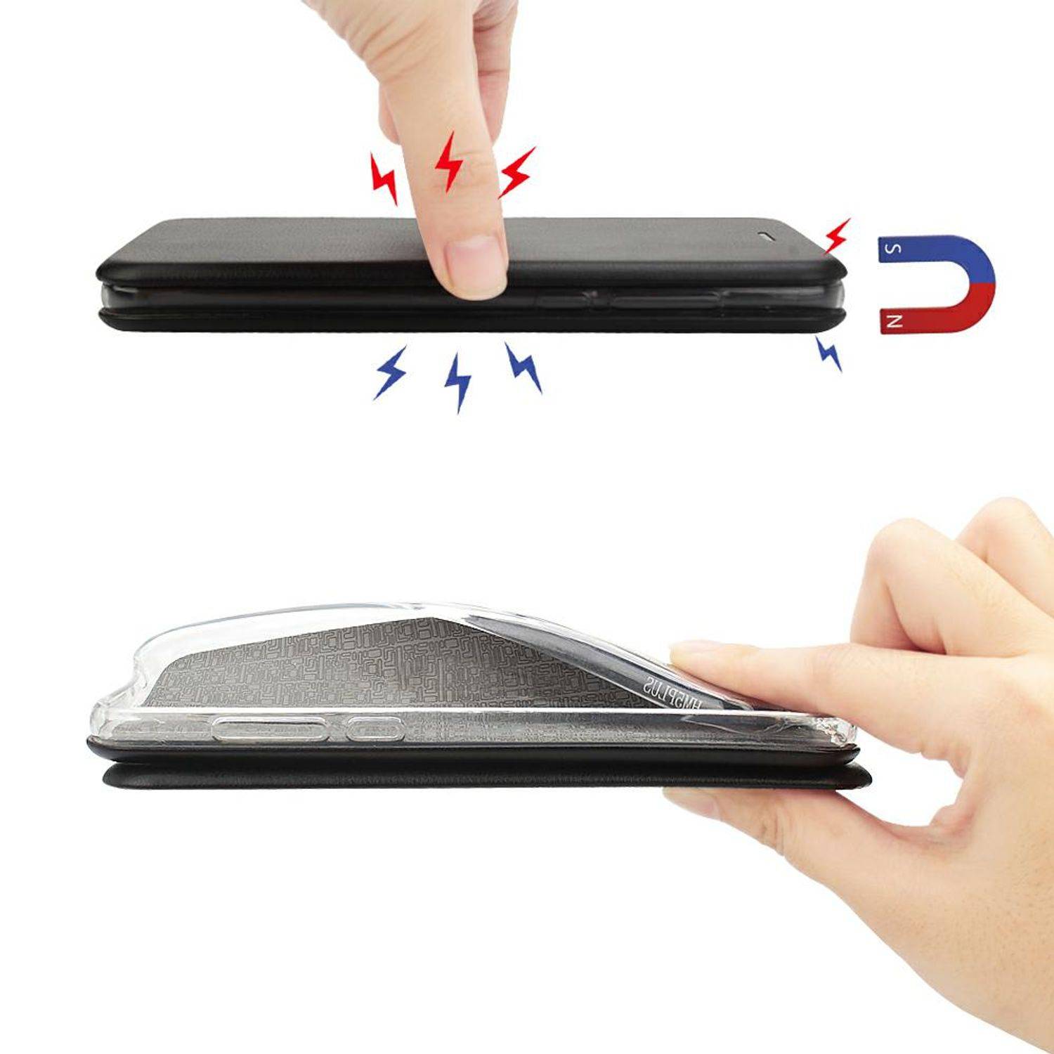 Samsung Galaxy A40s Handyhülle Bookcover Schwarz