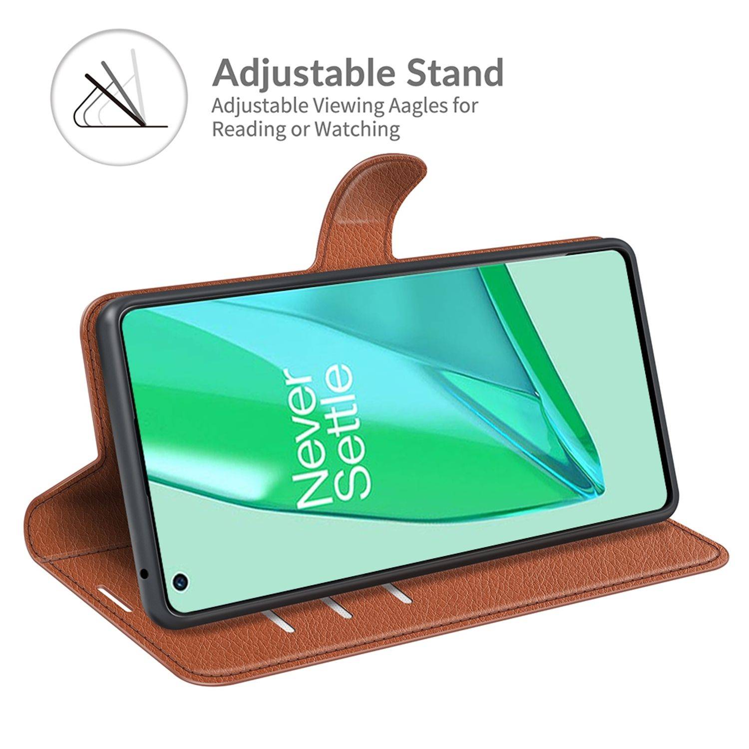 Hülle kompatibel mit OnePlus 9 Pro Kunstleder Handyhülle - Handy Case Braun