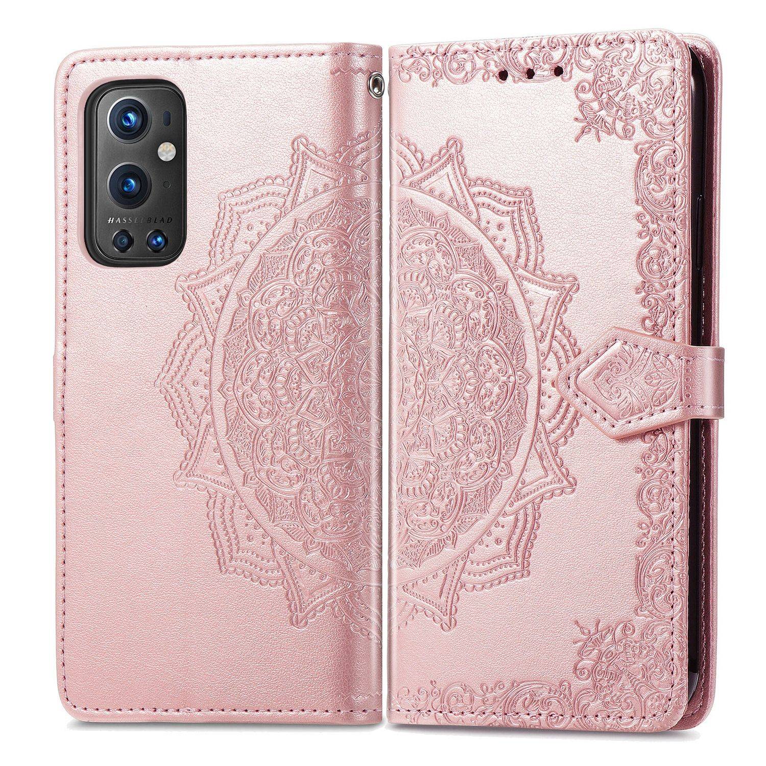 Hülle kompatibel mit OnePlus 9 Pro Kunstleder Handyhülle - Handy Case Rosa