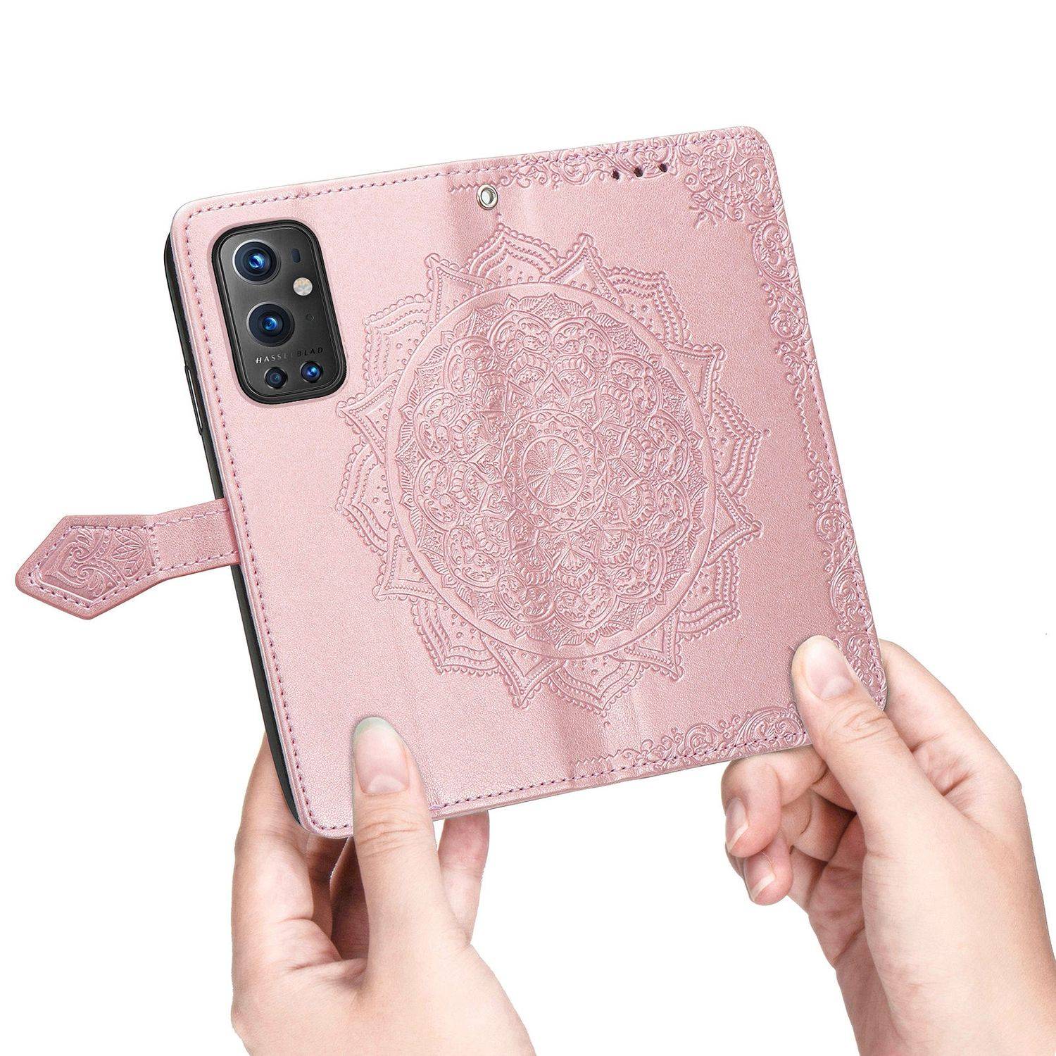 Hülle kompatibel mit OnePlus 9 Pro Kunstleder Handyhülle - Handy Case Rosa