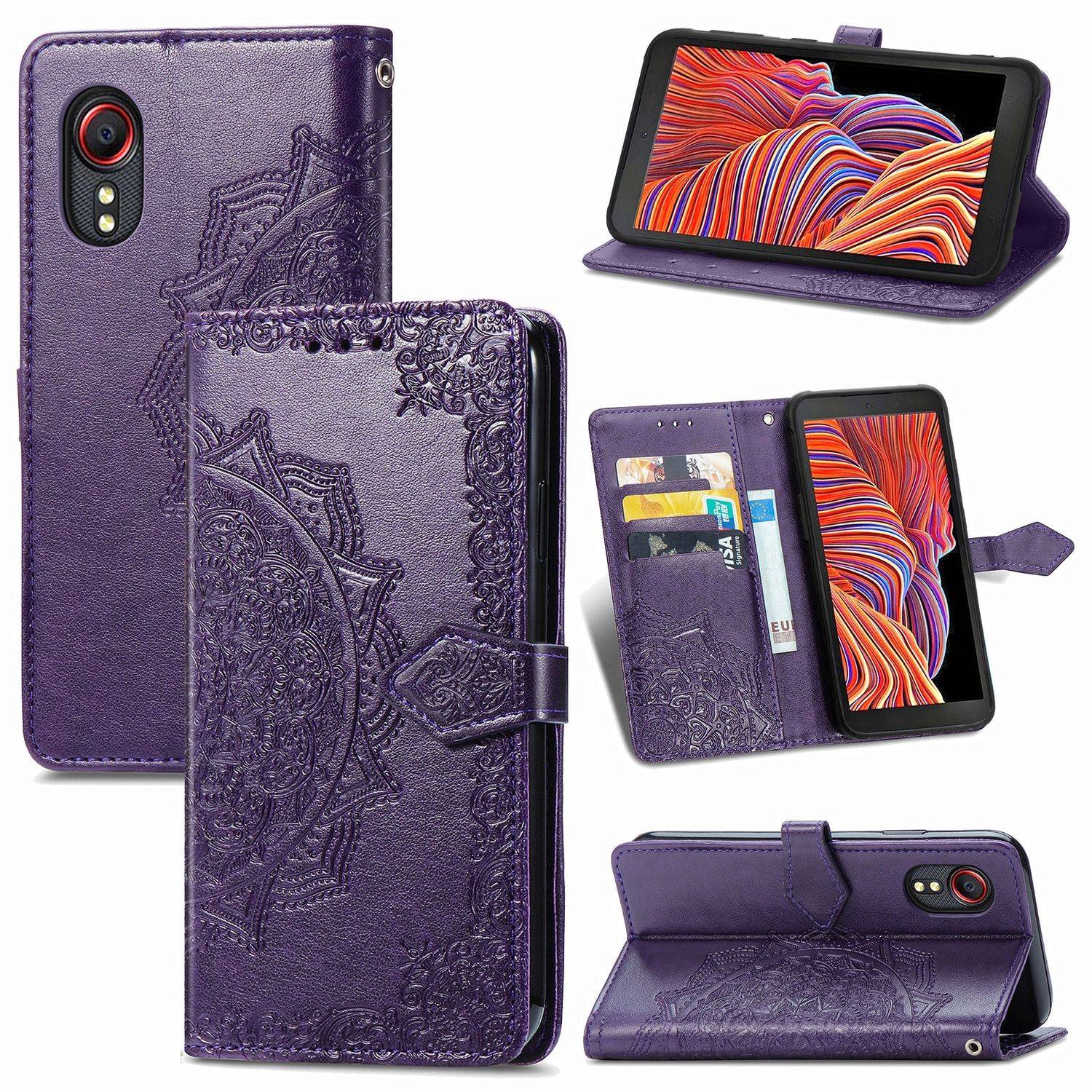 Hülle kompatibel mit Samsung Galaxy Xcover 5 / 5s Kunstleder Handyhülle - Handy Case Violett