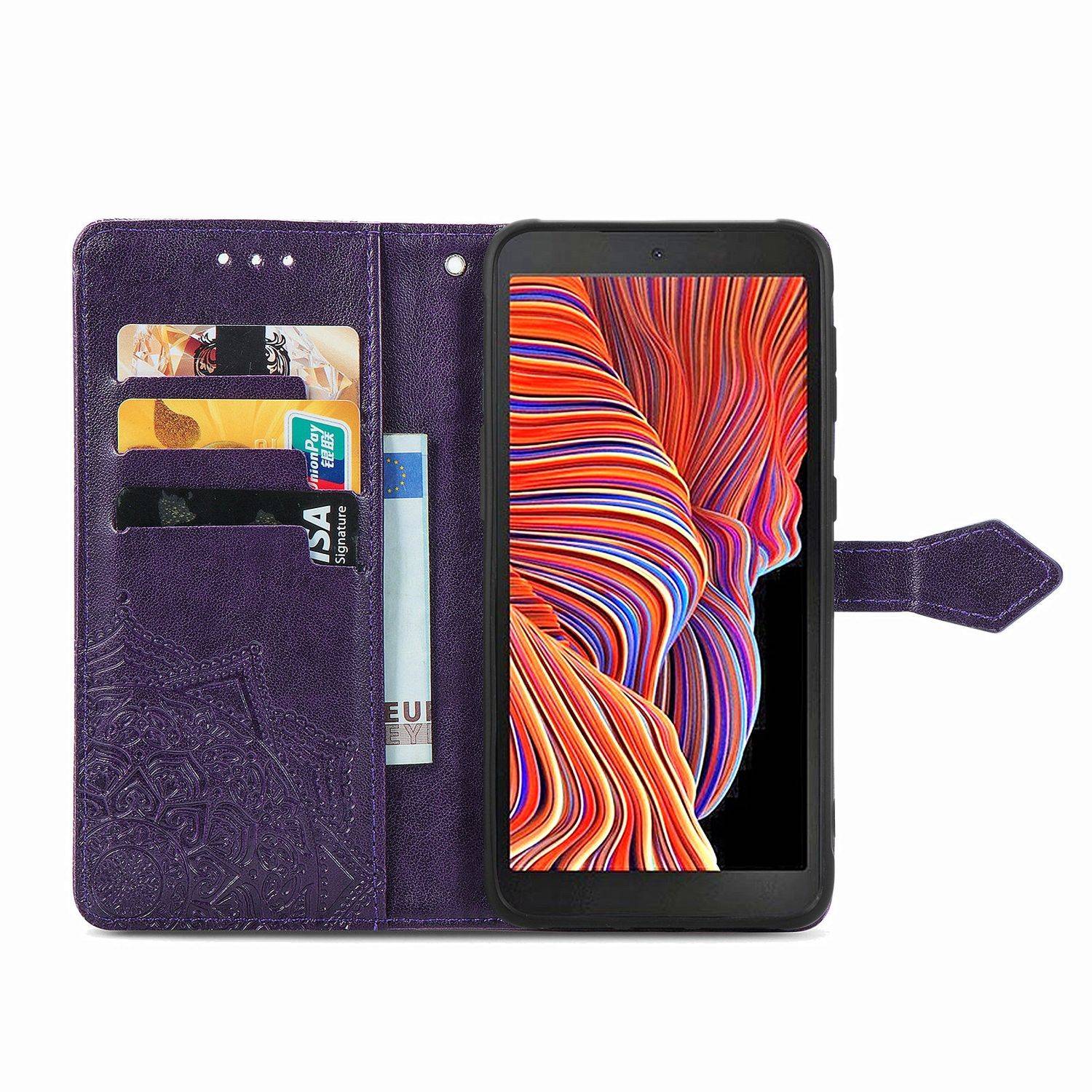 Hülle kompatibel mit Samsung Galaxy Xcover 5 / 5s Kunstleder Handyhülle - Handy Case Violett