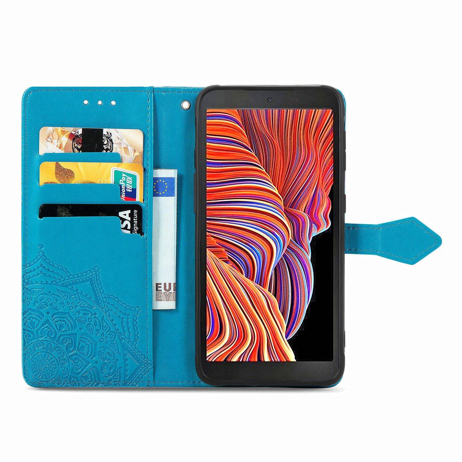 Hülle kompatibel mit Samsung Galaxy Xcover 5 / 5s Kunstleder Handyhülle - Handy Case Blau