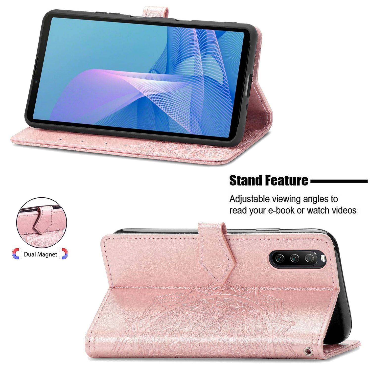 Hülle kompatibel mit Sony Xperia 10 III Kunstleder Handyhülle - Handy Case Rosa