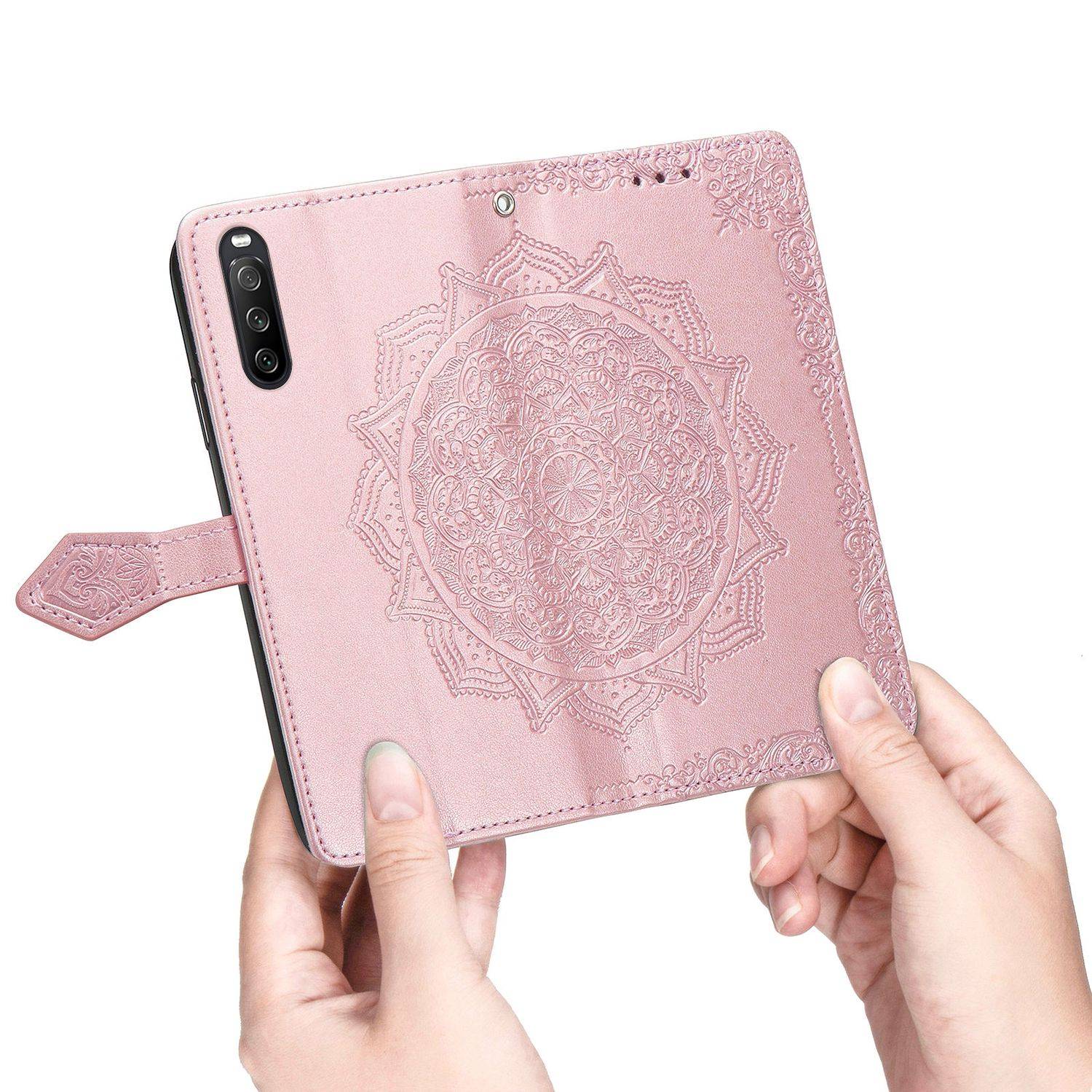 Hülle kompatibel mit Sony Xperia 10 III Kunstleder Handyhülle - Handy Case Rosa