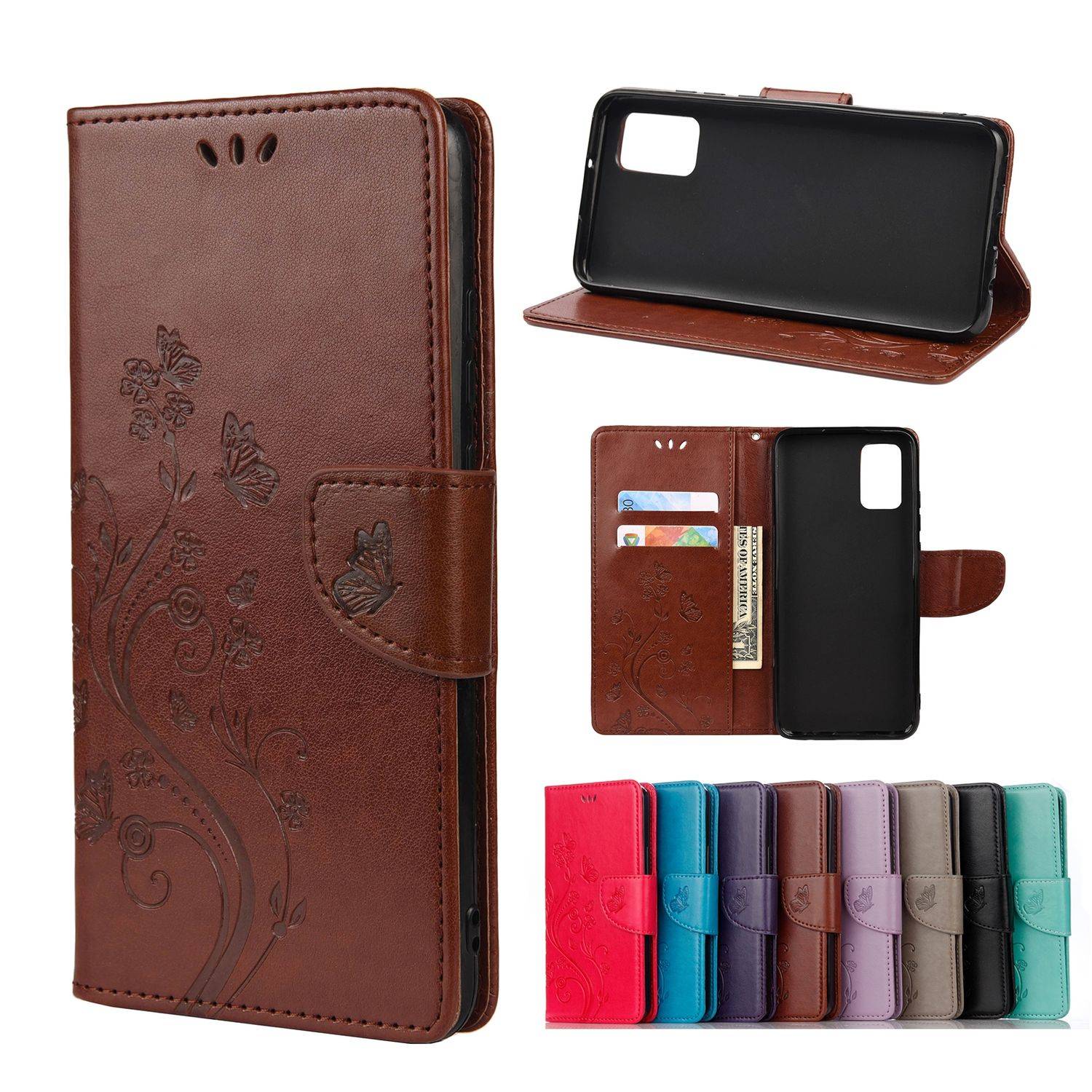 Hülle kompatibel mit Xiaomi Redmi Note 10 5G Kunstleder Handyhülle - Handy Case Braun