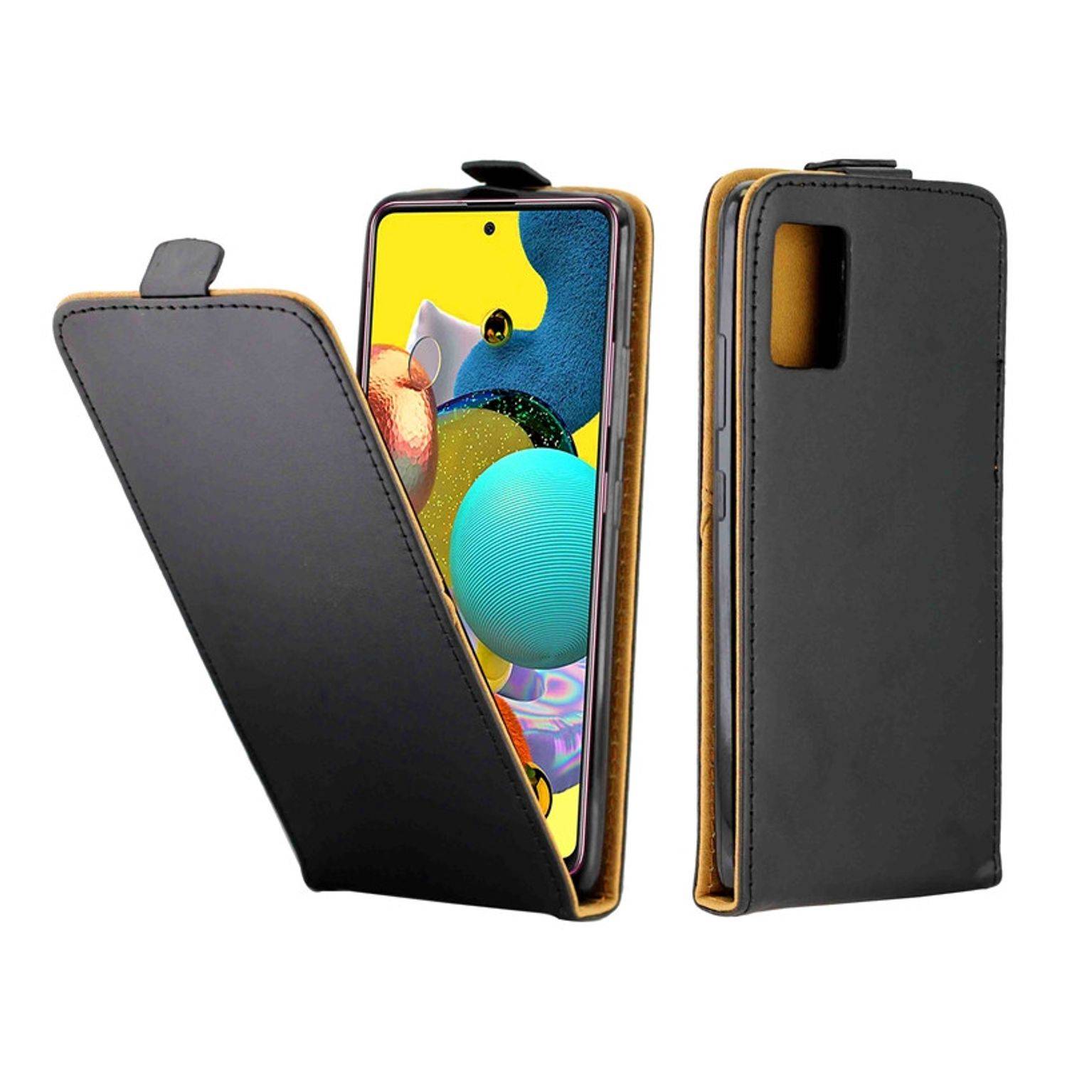 Hülle kompatibel mit Samsung Galaxy A51 Kunstleder Handyhülle - Handy Case Schwarz