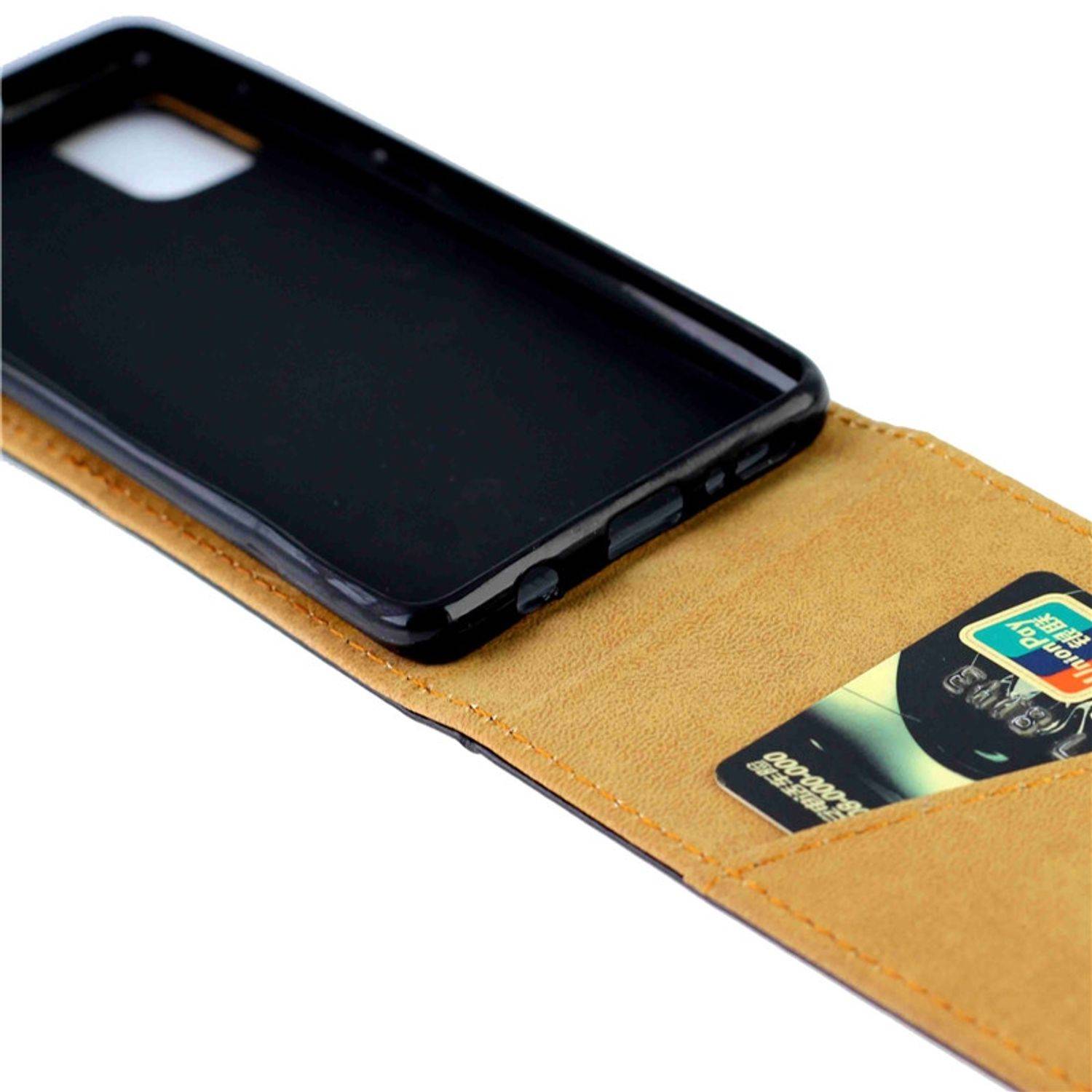 Samsung Galaxy A41 Handyhülle Flip Case Bookcover Schwarz