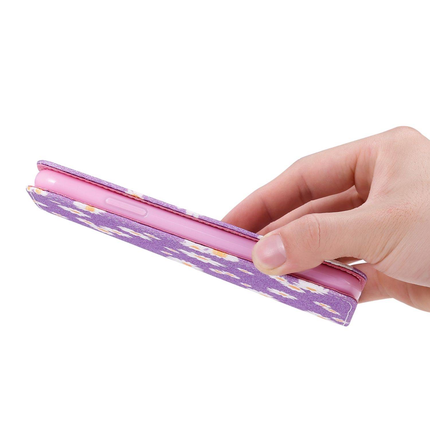 Samsung Galaxy Note 20 Ultra Handyhülle Schutzcase Blumen Bookcover Violett