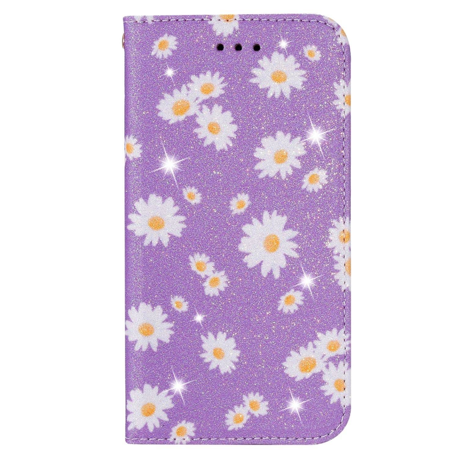 Samsung Galaxy Note 20 Ultra Handyhülle Schutzcase Blumen Bookcover Violett