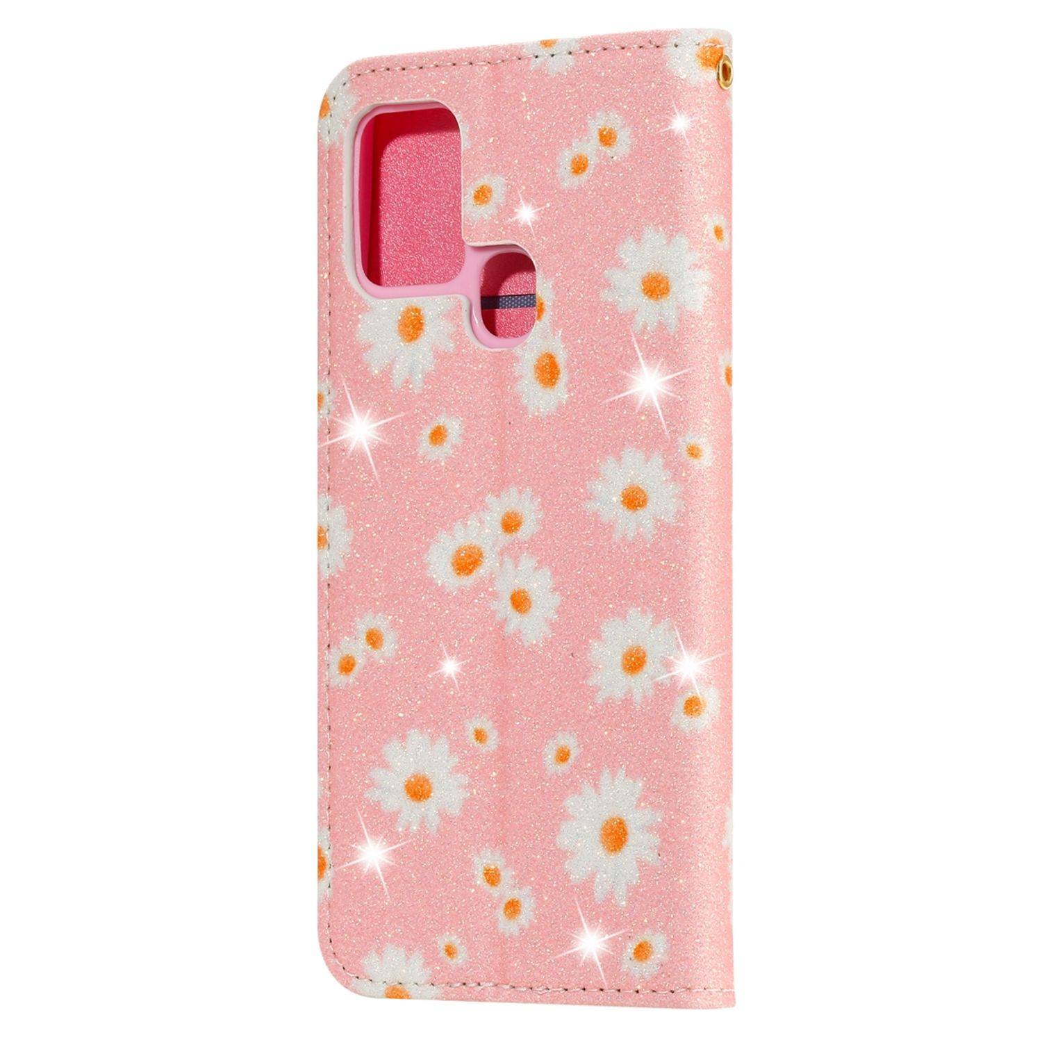 Hülle kompatibel mit Samsung Galaxy A21s Kunstleder Handyhülle - Handy Case Rosa