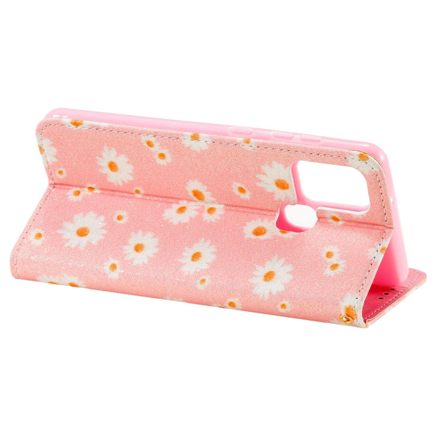 Hülle kompatibel mit Samsung Galaxy A21s Kunstleder Handyhülle - Handy Case Rosa